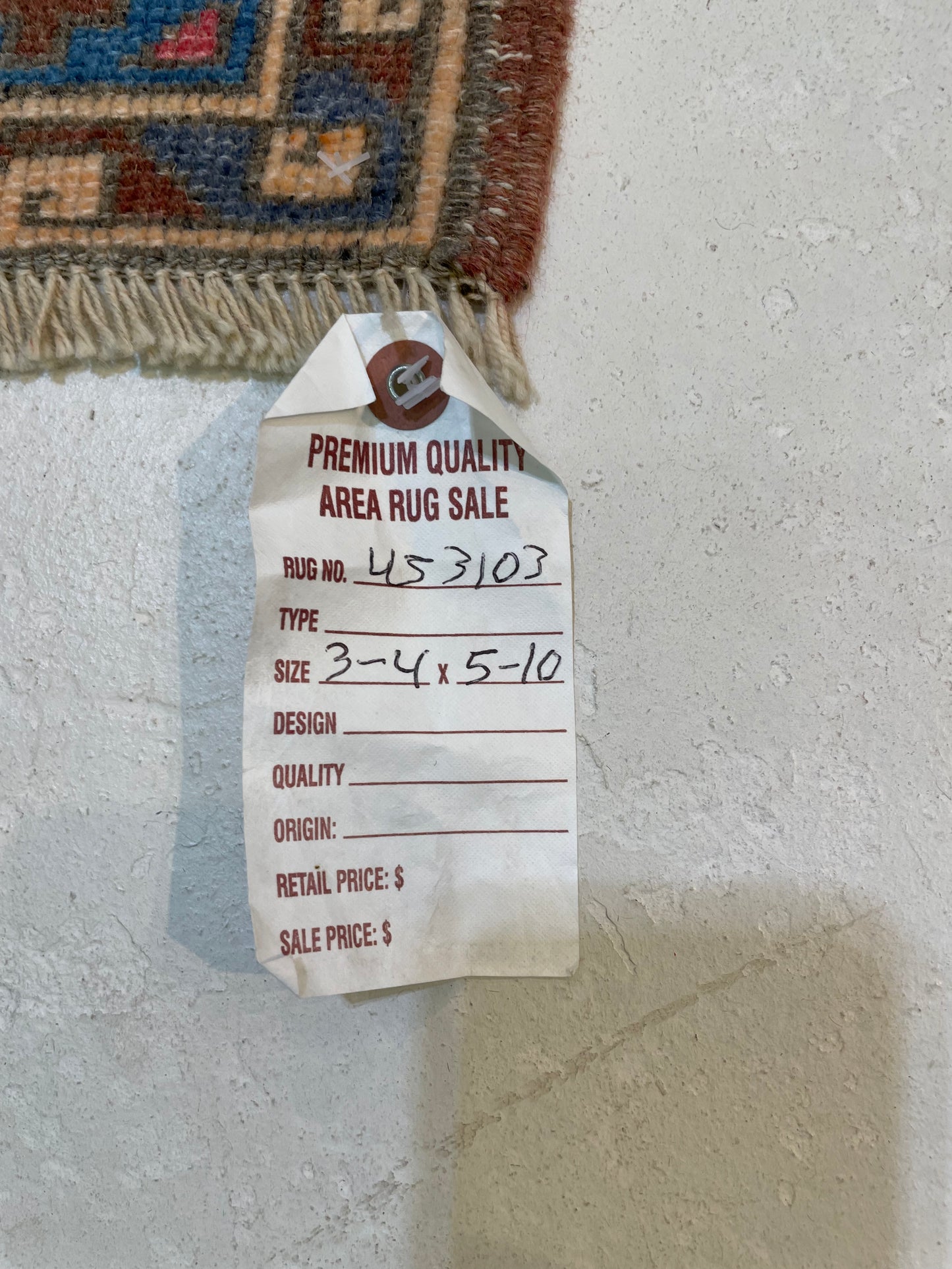 Hand-Knotted Wool Rug Turkish Oushak 3'4" x 5'10"