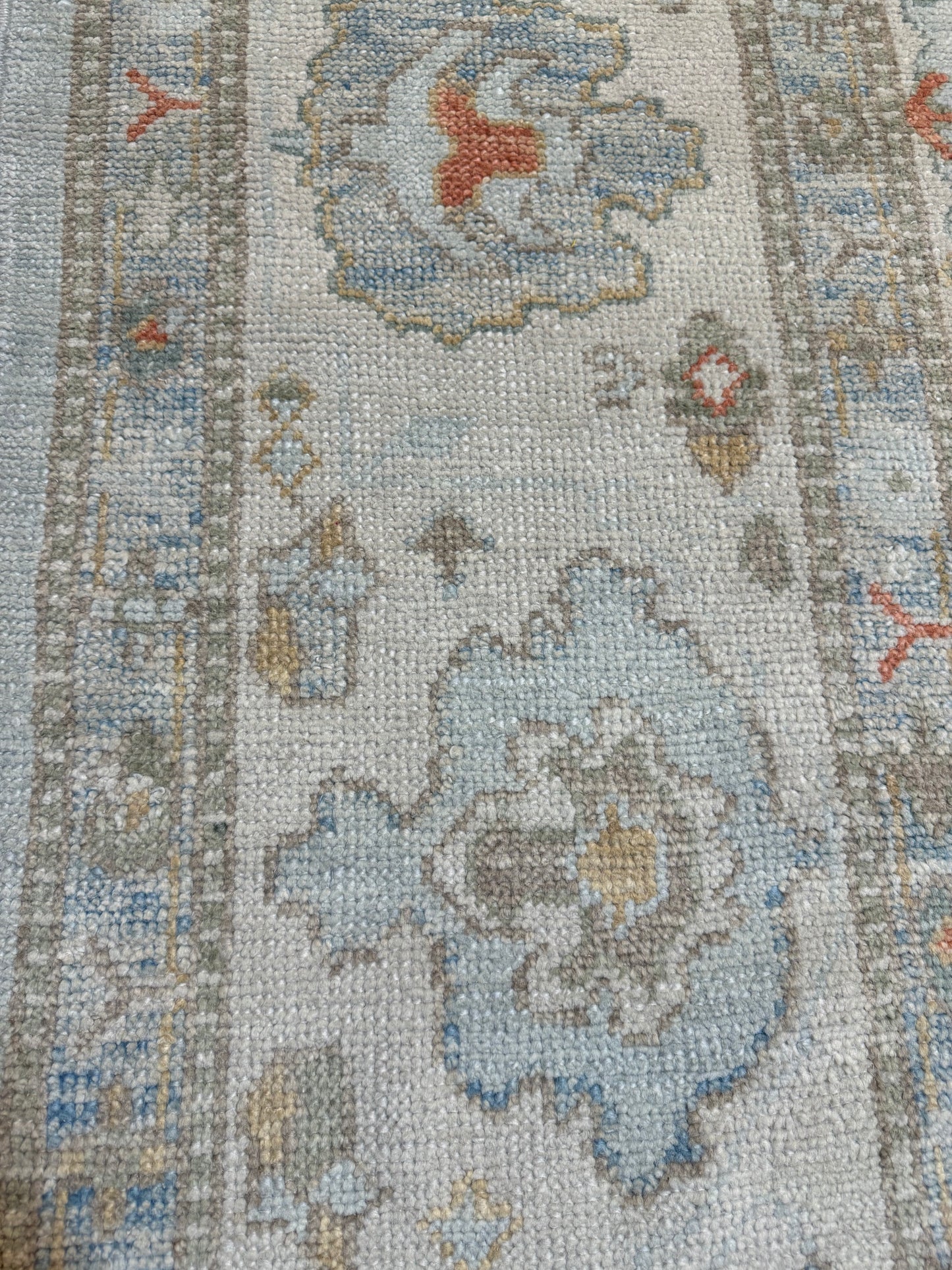 Hand-Knotted Wool Area Rug Turkish Oushak 9'5" x 12'8"