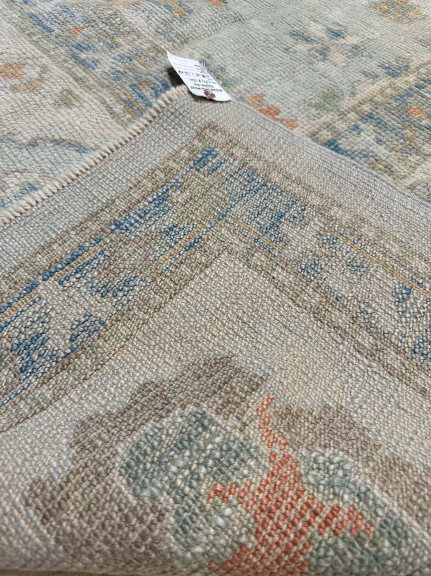 Hand-Knotted Wool Area Rug Turkish Oushak 9'5" x 12'8"