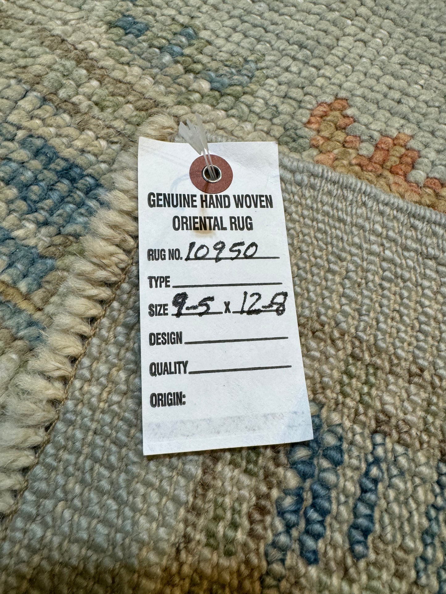 Hand-Knotted Wool Area Rug Turkish Oushak 9'5" x 12'8"