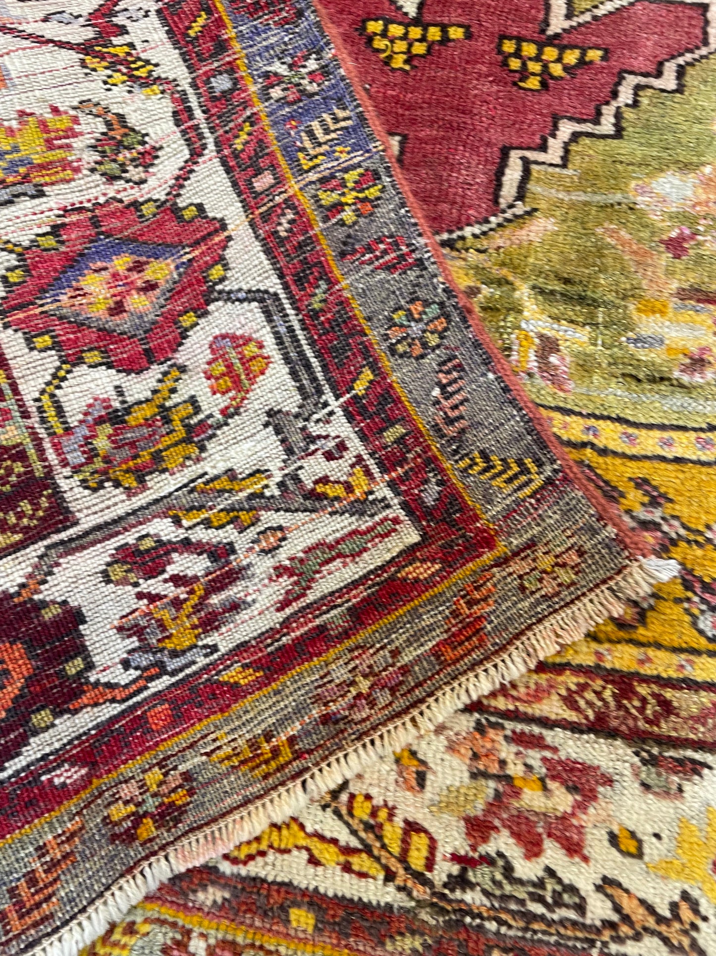 Hand-Knotted Wool Rug Turkish Oushak 3'1" x 4'4"