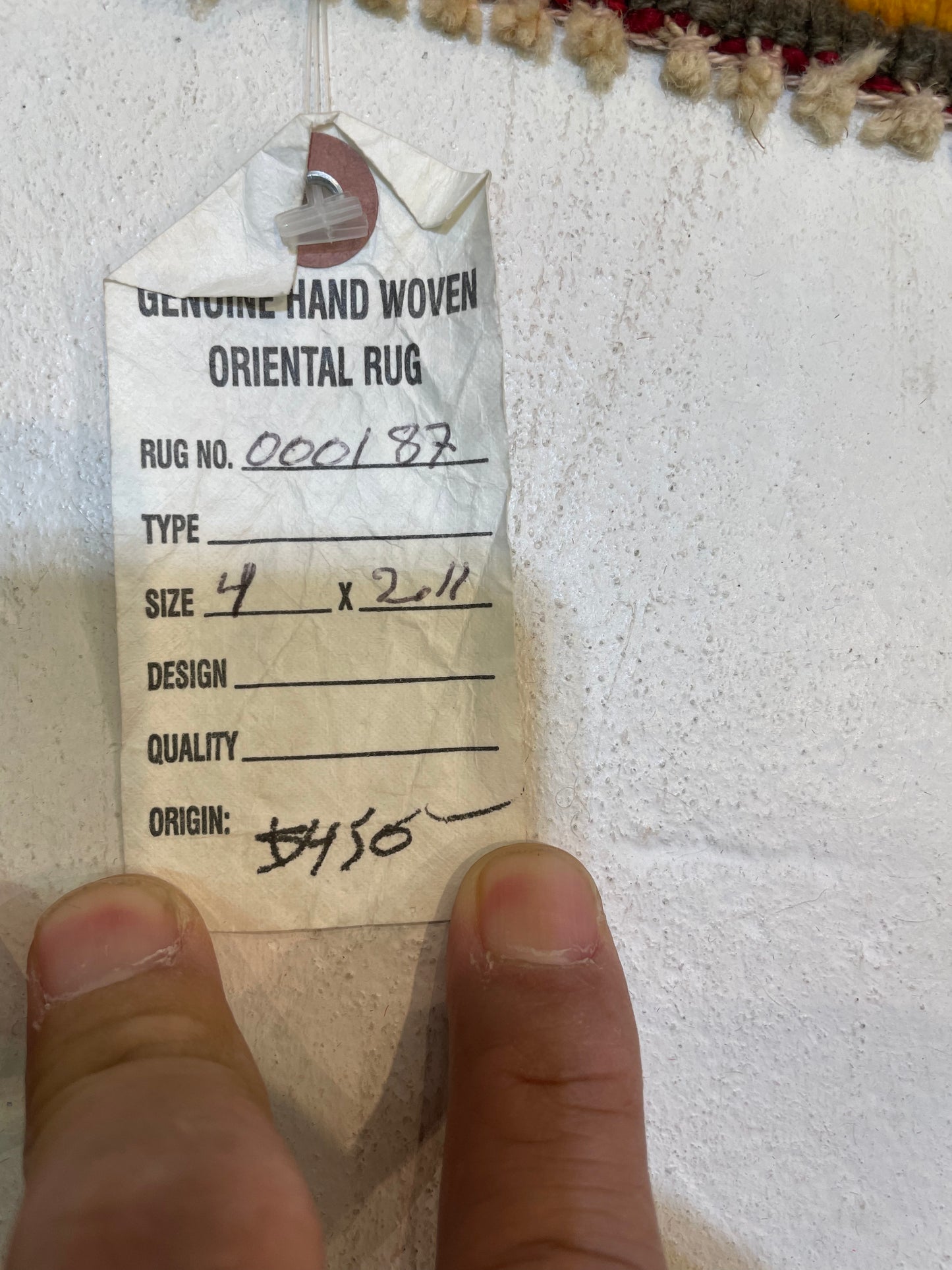 Hand-Knotted Wool Rug Turkish Oushak 2'11" x 4'