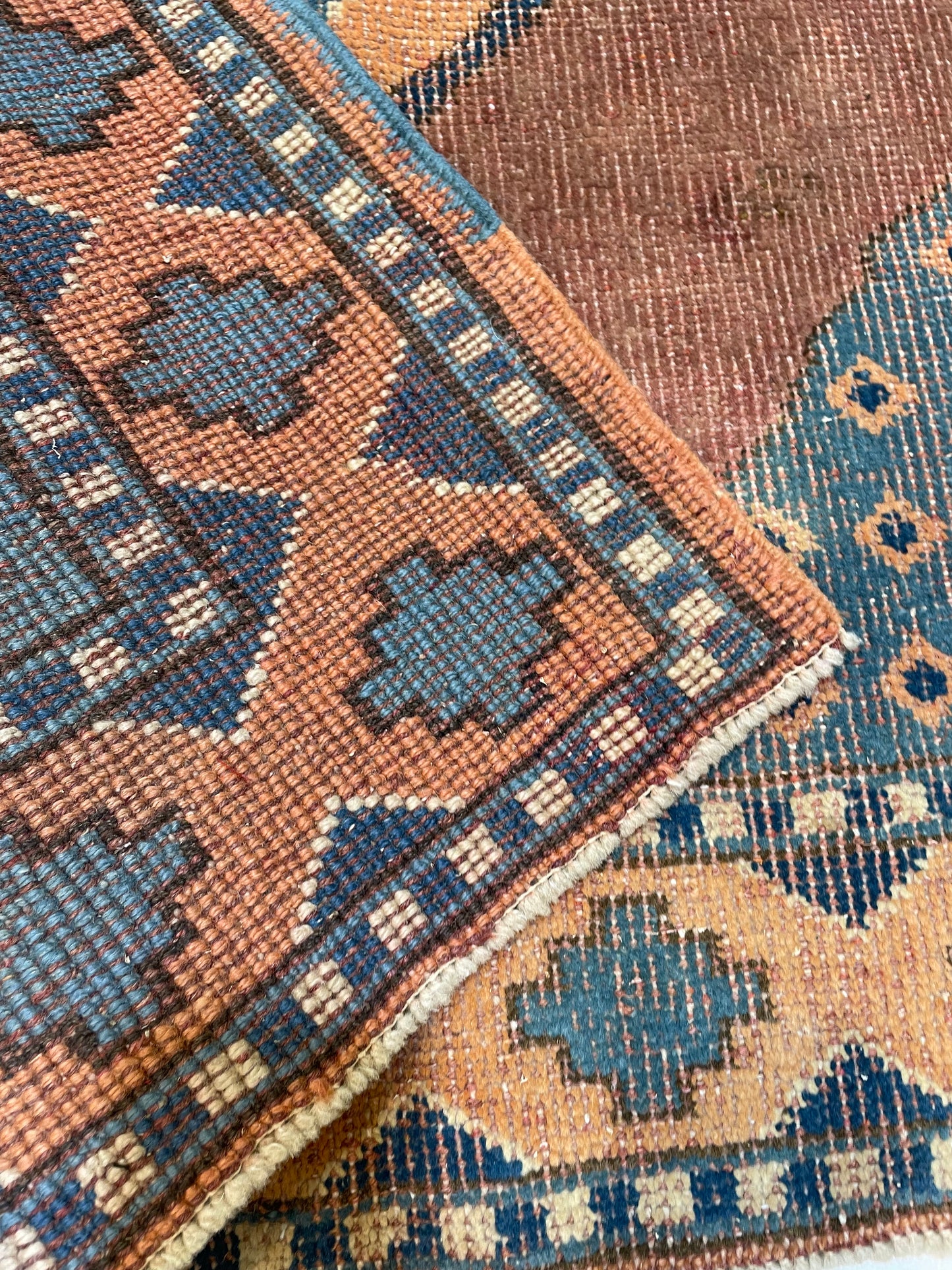 Hand-Knotted Wool Rug Turkish Oushak 2'10" x 4'6"