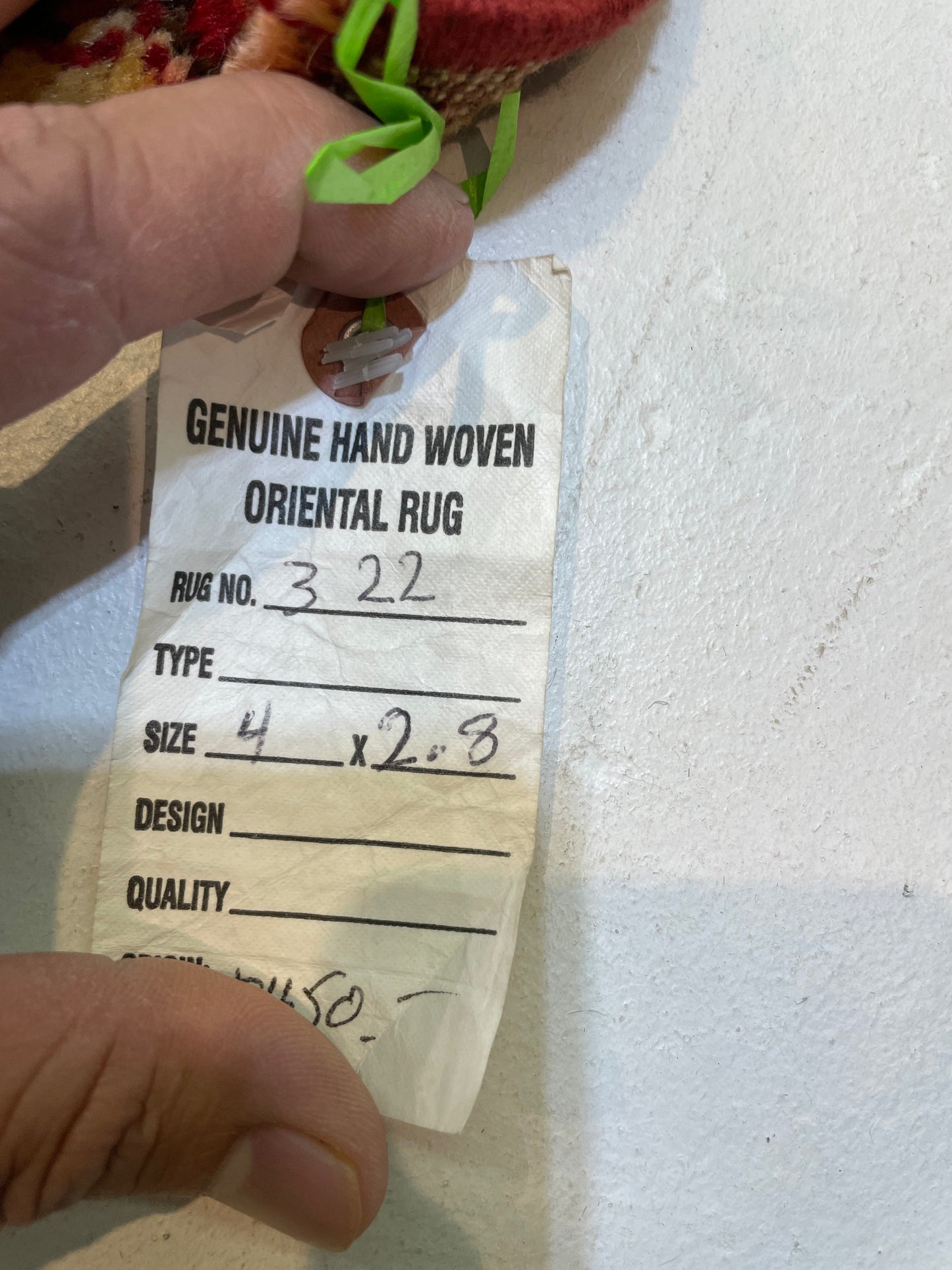 Hand-Knotted Wool Rug Turkish Oushak 2'8" x 4'