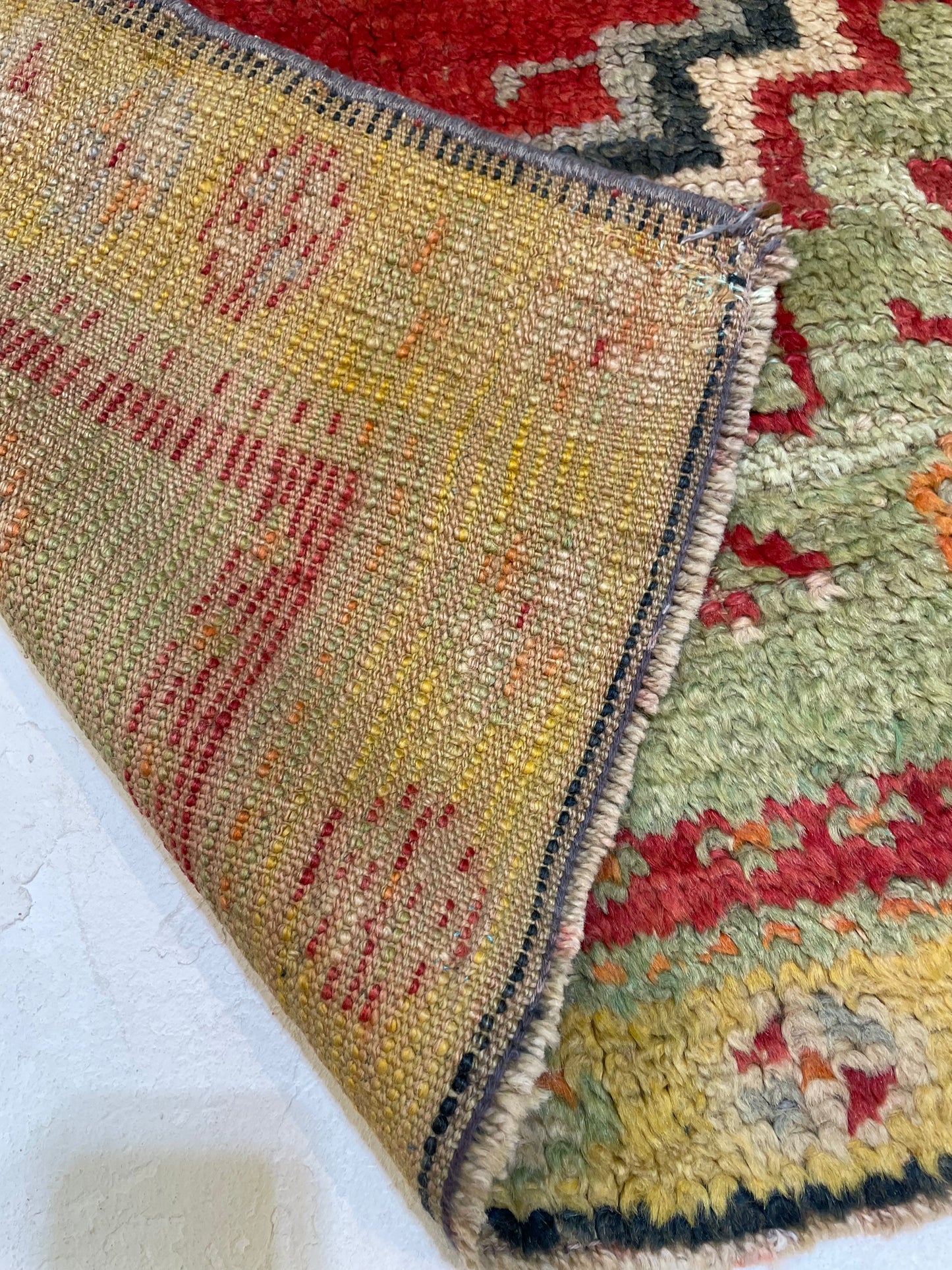 Hand-Knotted Wool Rug Turkish Oushak 2'9" x 4'