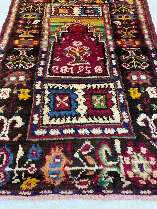 Hand-Knotted Wool Rug Turkish Oushak 2'5" x 3'5"