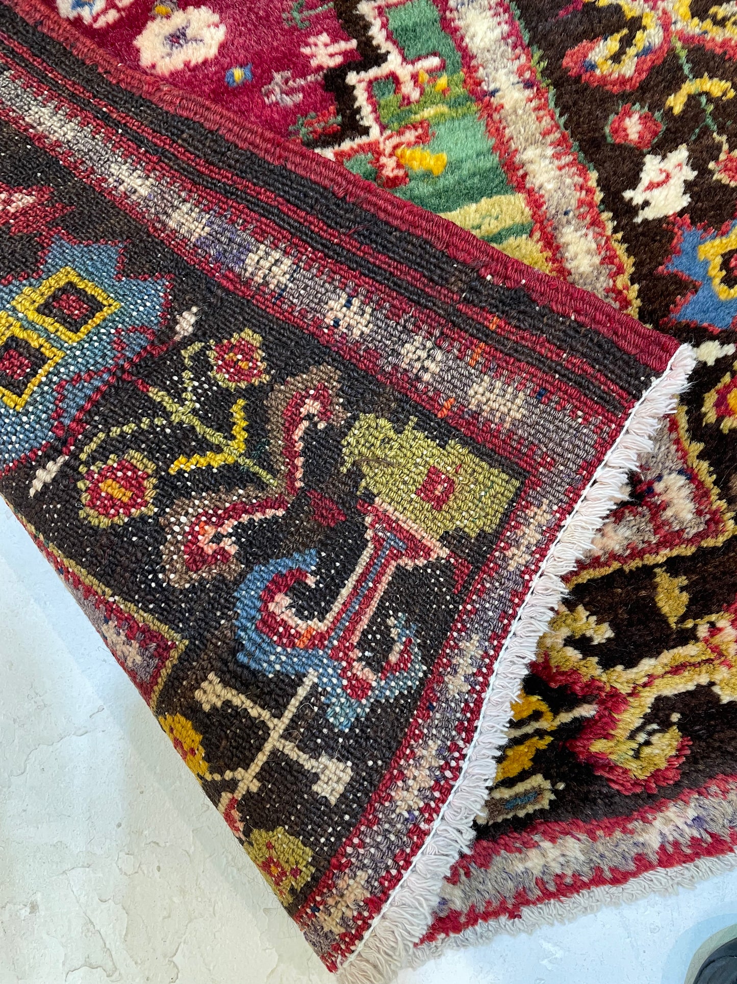 Hand-Knotted Wool Rug Turkish Oushak 2'5" x 3'5"