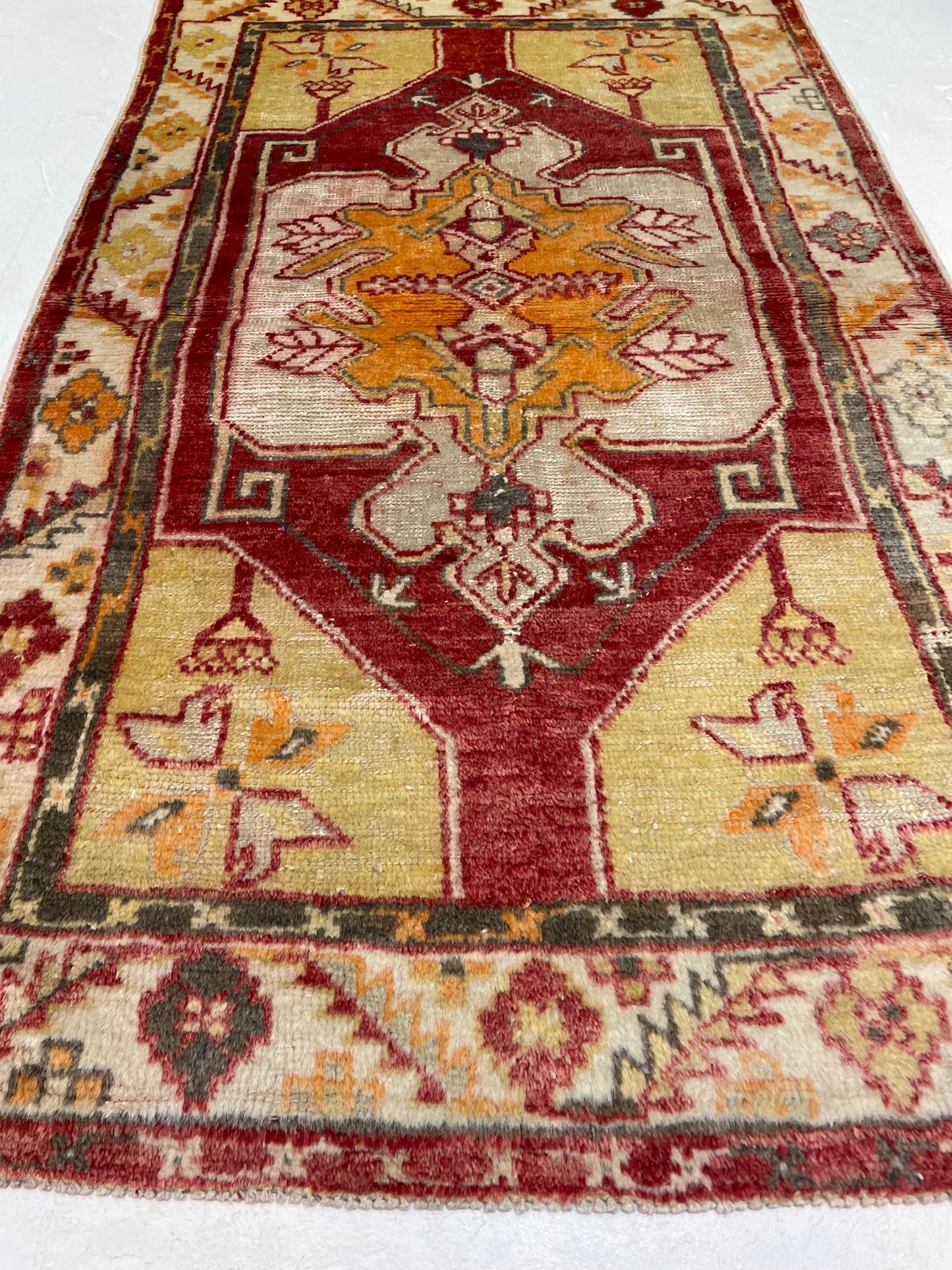 Hand-Knotted Wool Rug Turkish Oushak 2'8" x 4'4"