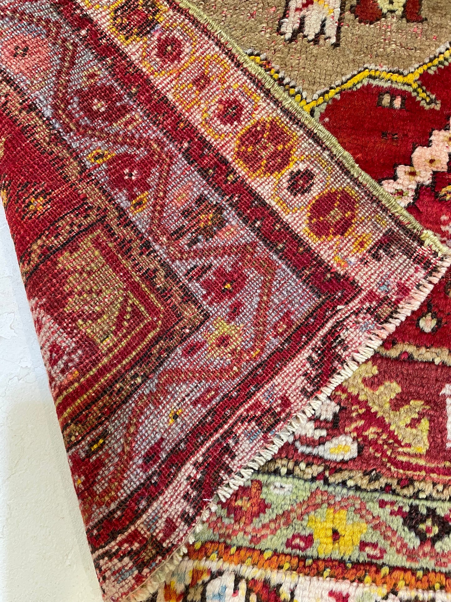 Hand-Knotted Wool Rug Turkish Oushak 2'7" x 4'1"