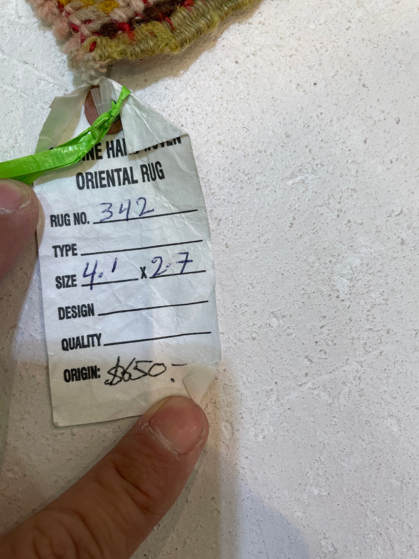 Hand-Knotted Wool Rug Turkish Oushak 2'7" x 4'1"