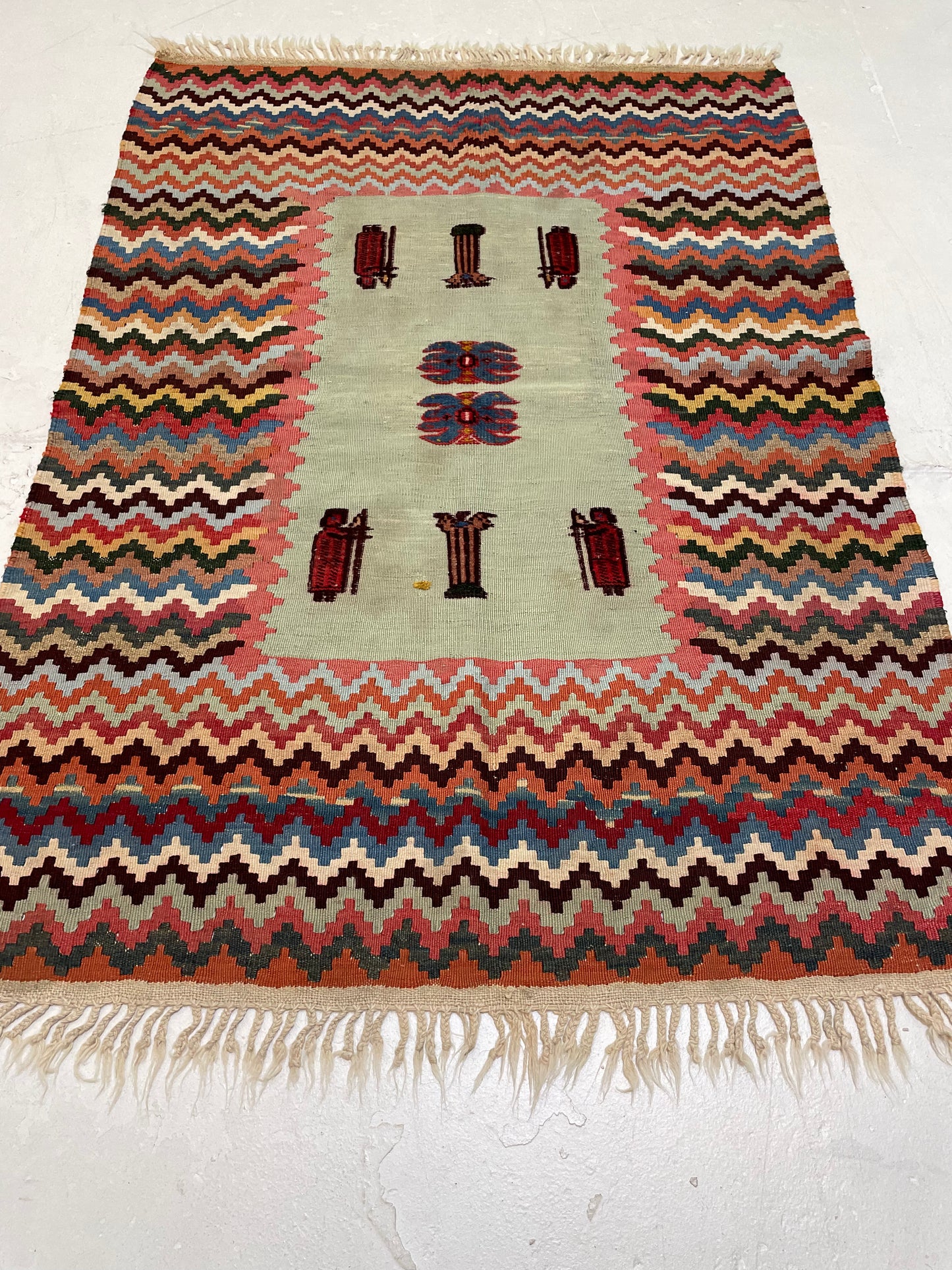 Hand-Knotted Wool Rug Turkish Oushak 3' x 4'2"