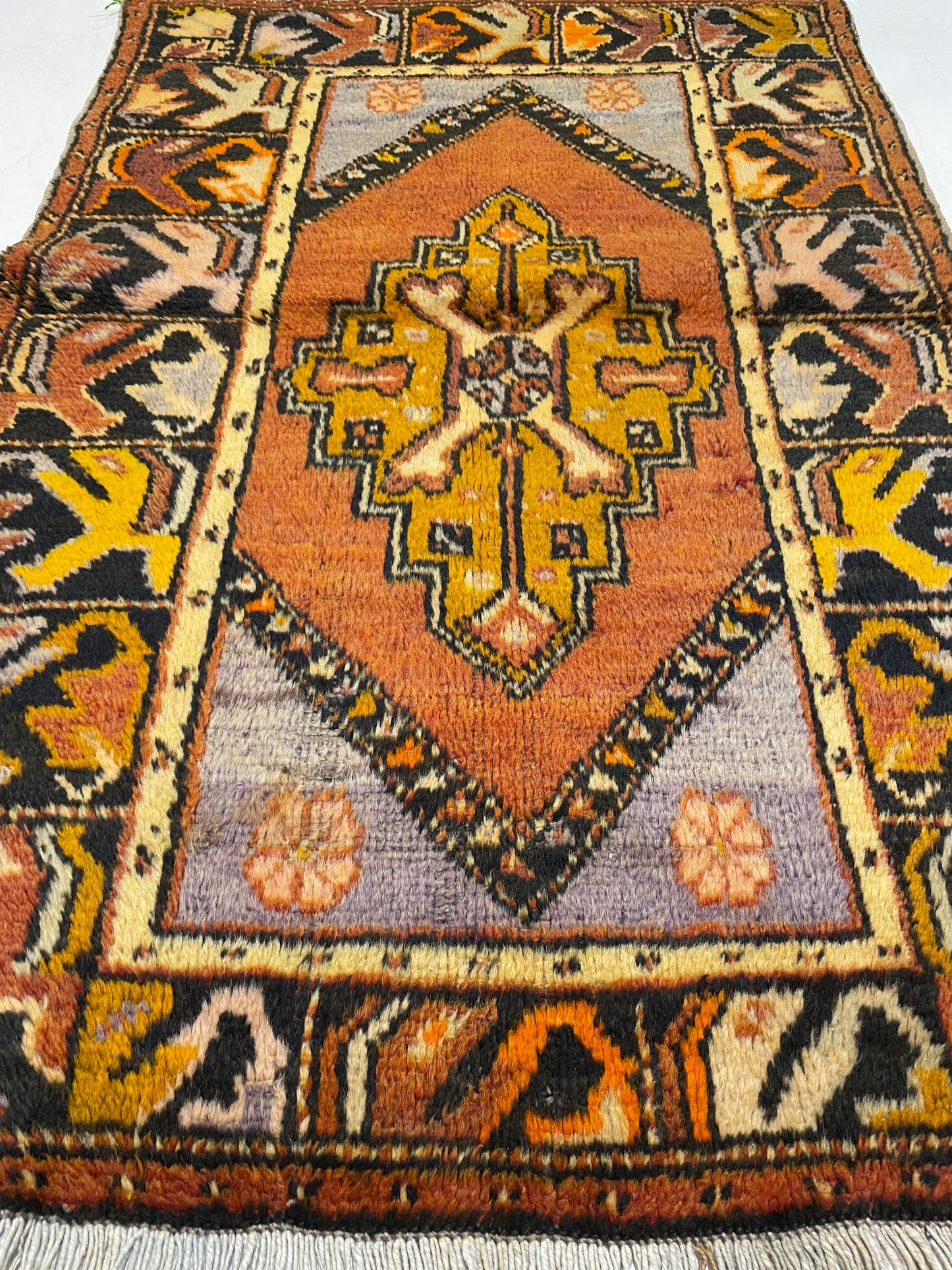 Hand-Knotted Wool Rug Turkish Oushak 2'10" x 4'3"