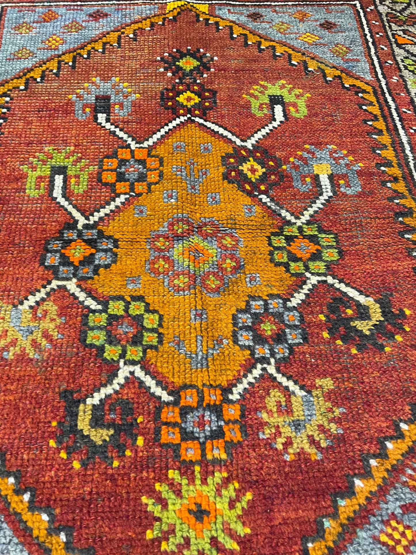 Hand-Knotted Wool Rug Turkish Oushak 2'10" x 4'2"