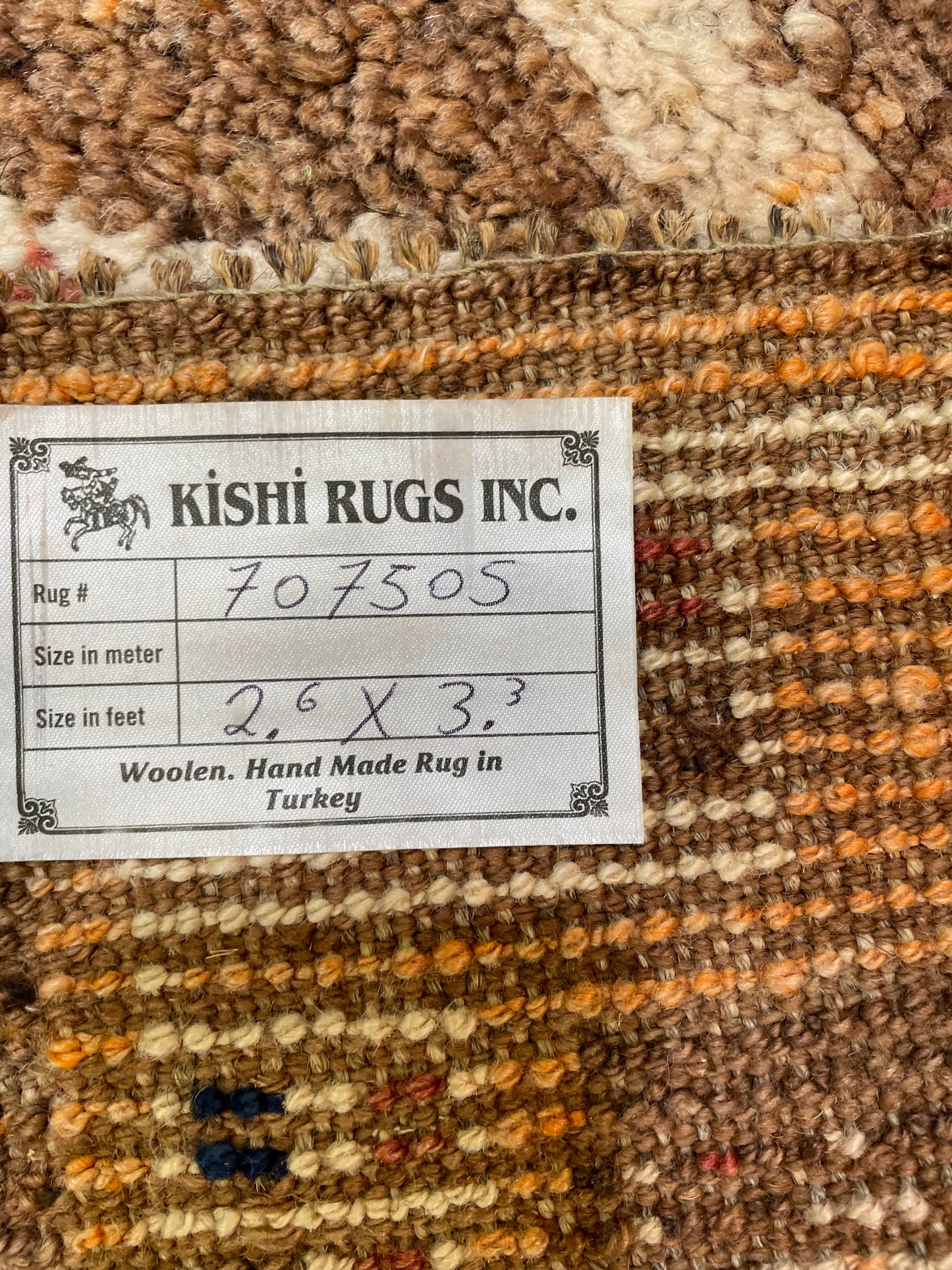 Hand-Knotted Wool Rug Turkish Oushak 2'6" x 3'3"