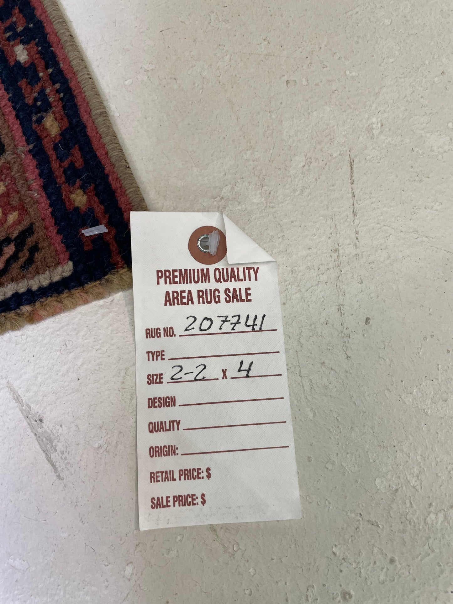 Hand-Knotted Wool Rug Turkish Oushak 2'2" x 4'