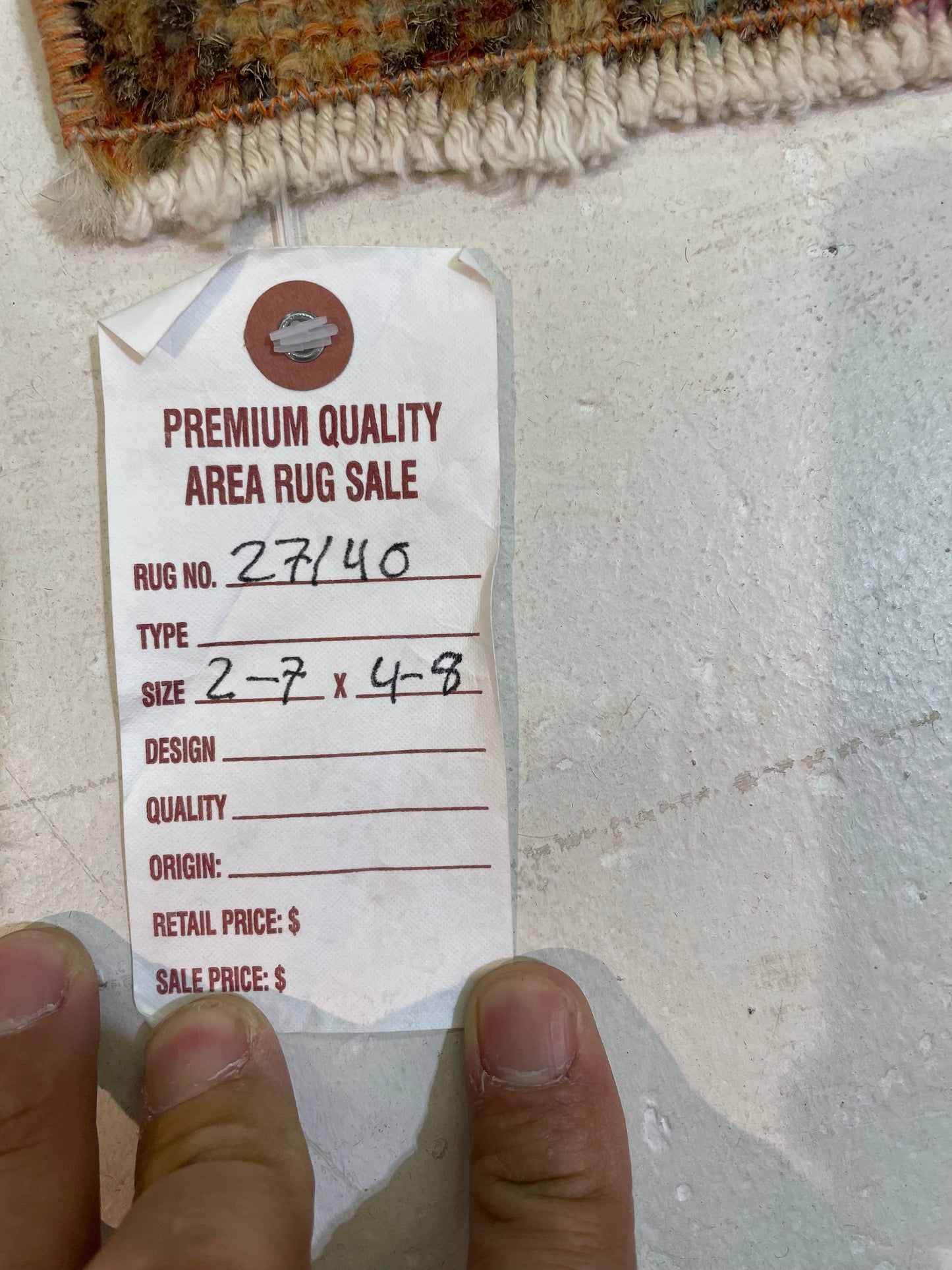 Hand-Knotted Wool Rug Turkish Oushak 2'7" x 4'8"