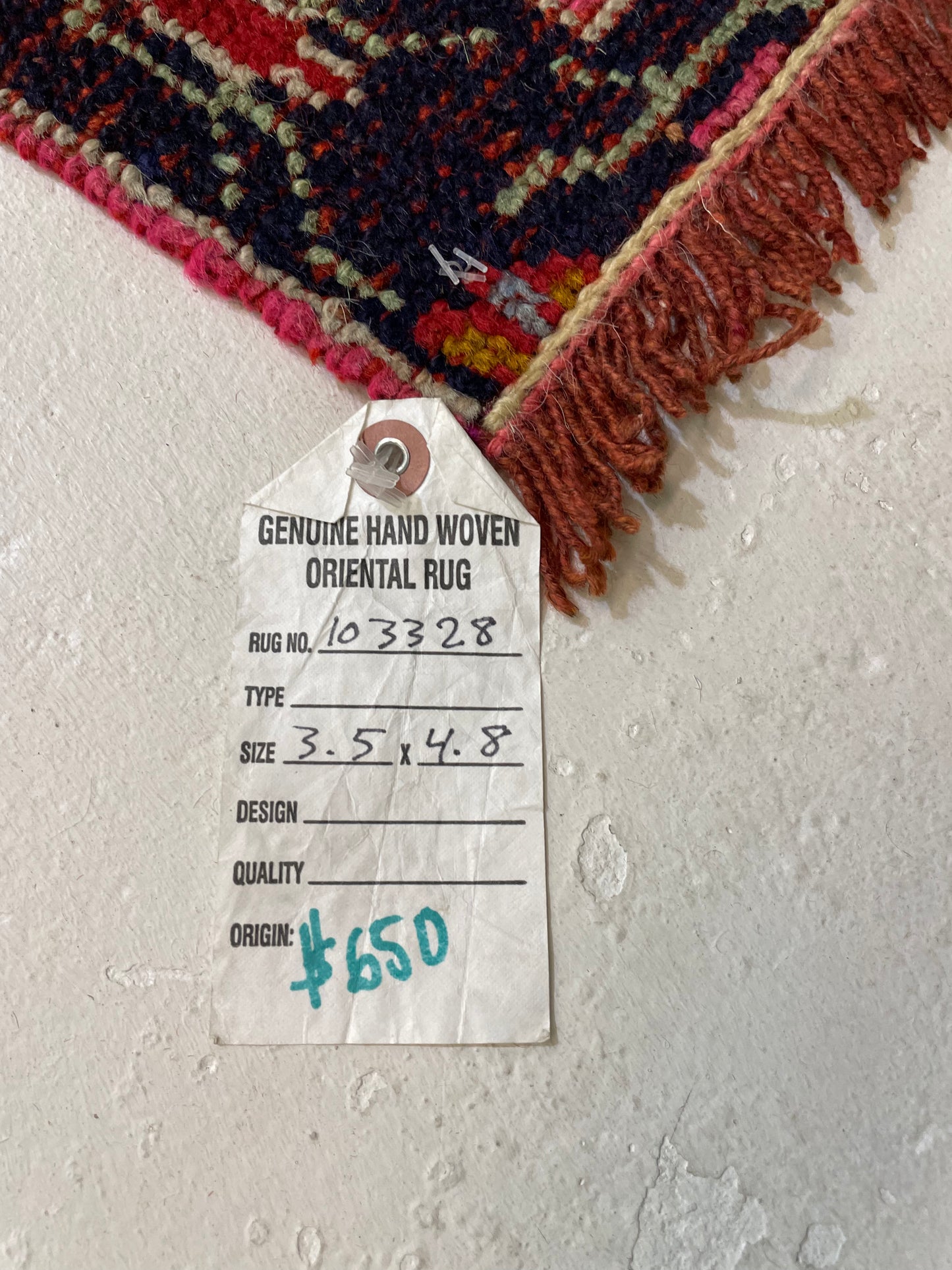 Hand-Knotted Wool Rug Turkish Oushak 3'5" x 4'8"