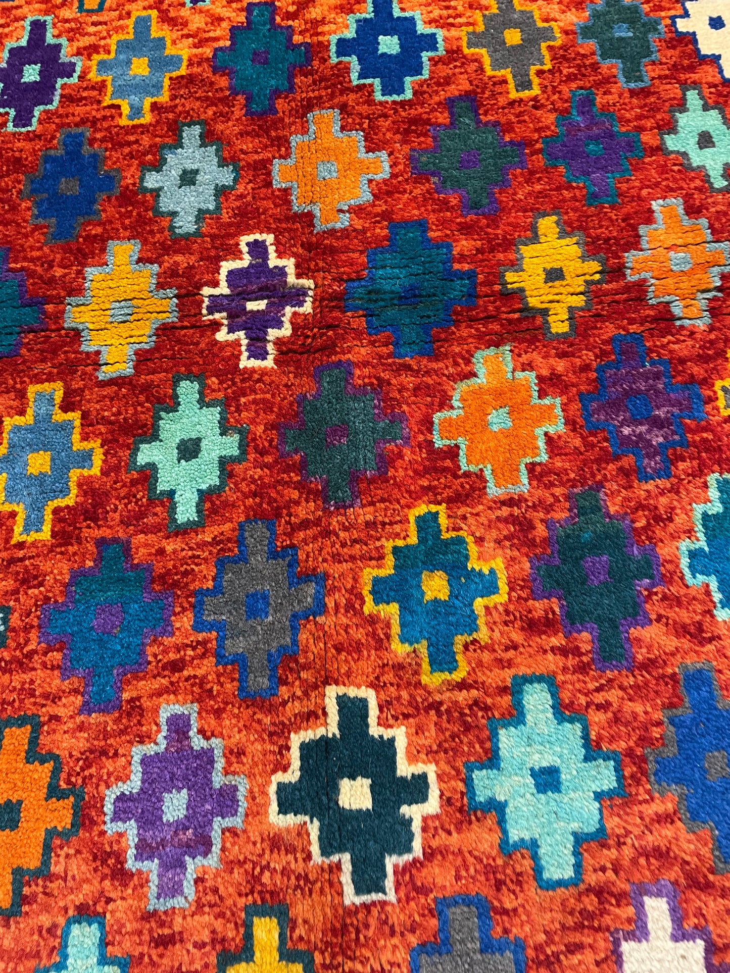 Hand-Knotted Wool Rug Turkish Oushak 3'7" x 5'