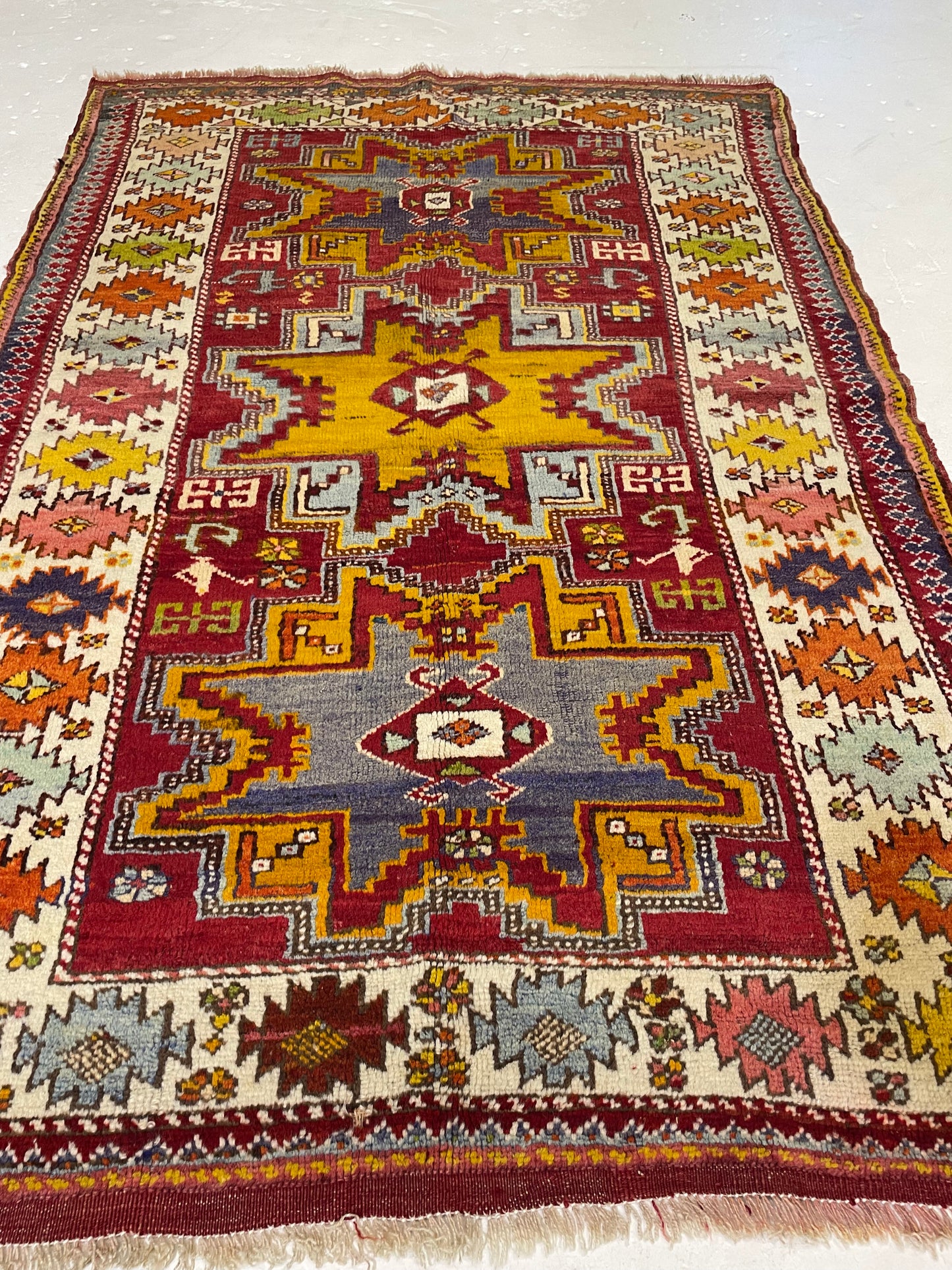 Hand-Knotted Wool Rug Turkish Oushak 3'6" x 5'