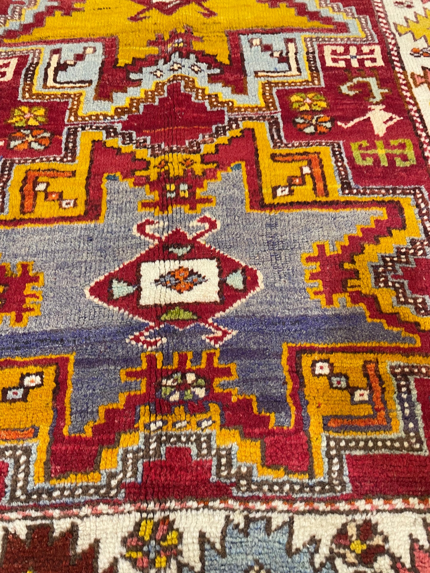 Hand-Knotted Wool Rug Turkish Oushak 3'6" x 5'