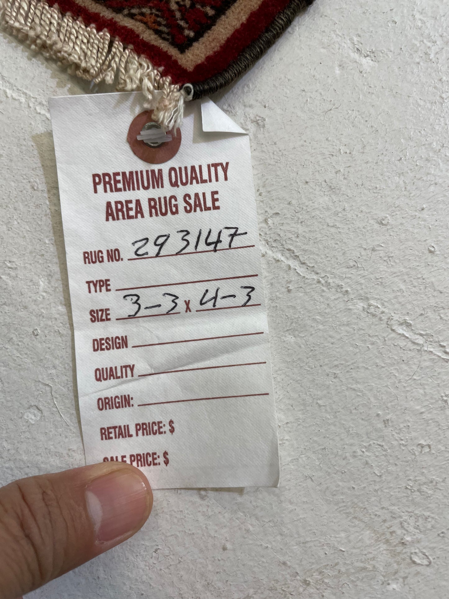 Hand-Knotted Wool Rug Turkish Oushak 3'3" x 4'3"