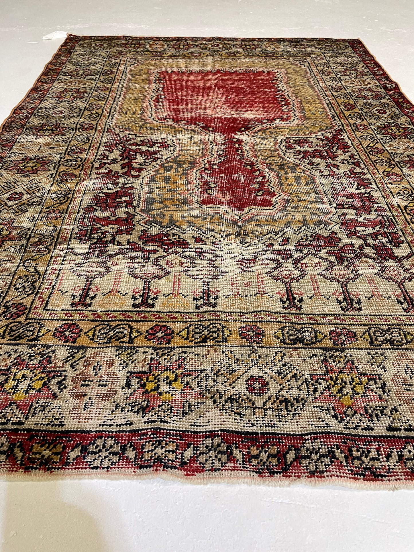 Hand-Knotted Wool Rug Turkish Oushak 3'8" x 5'5"