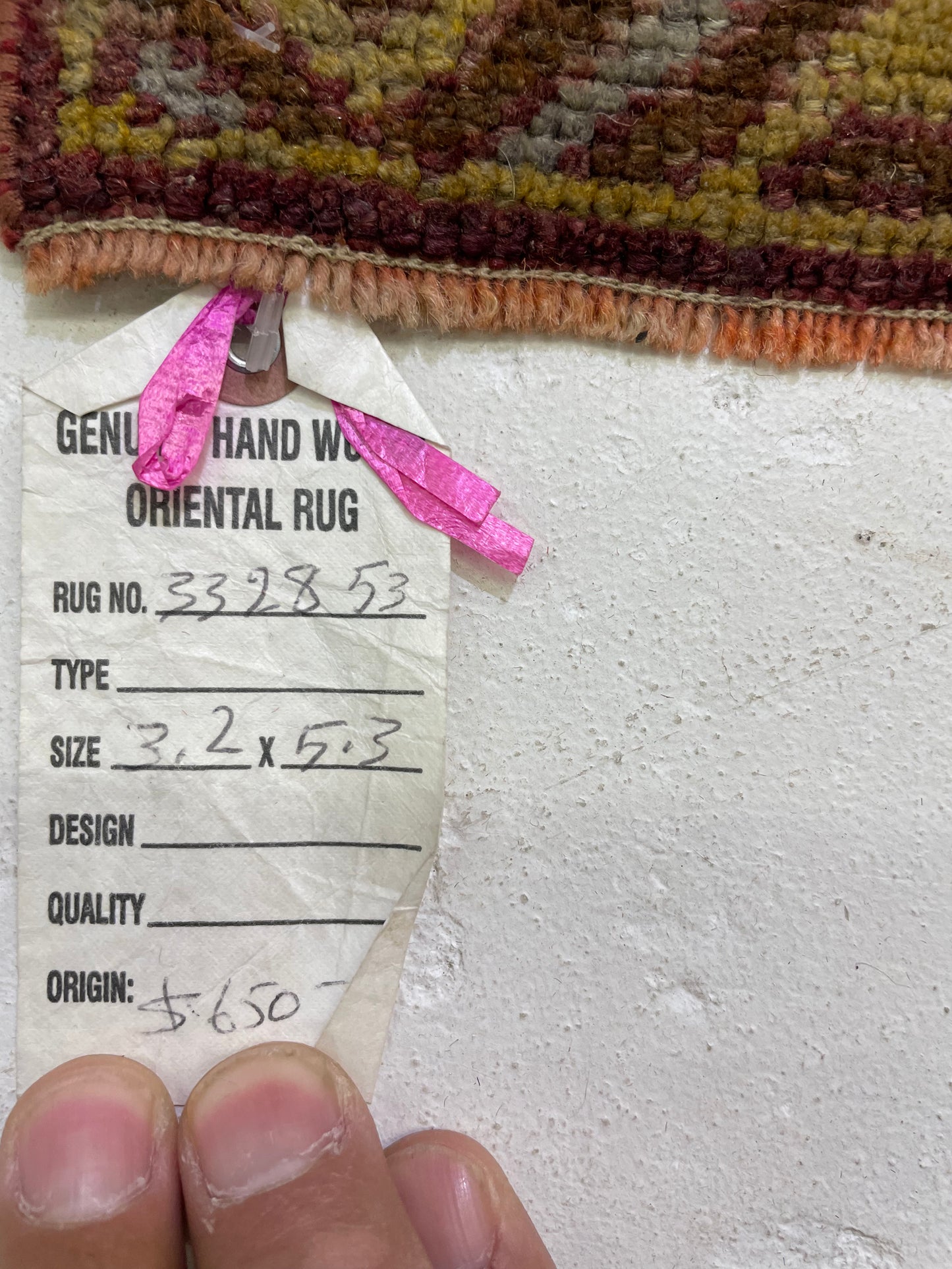 Hand-Knotted Wool Rug Turkish Oushak 3'2" x 5'3"