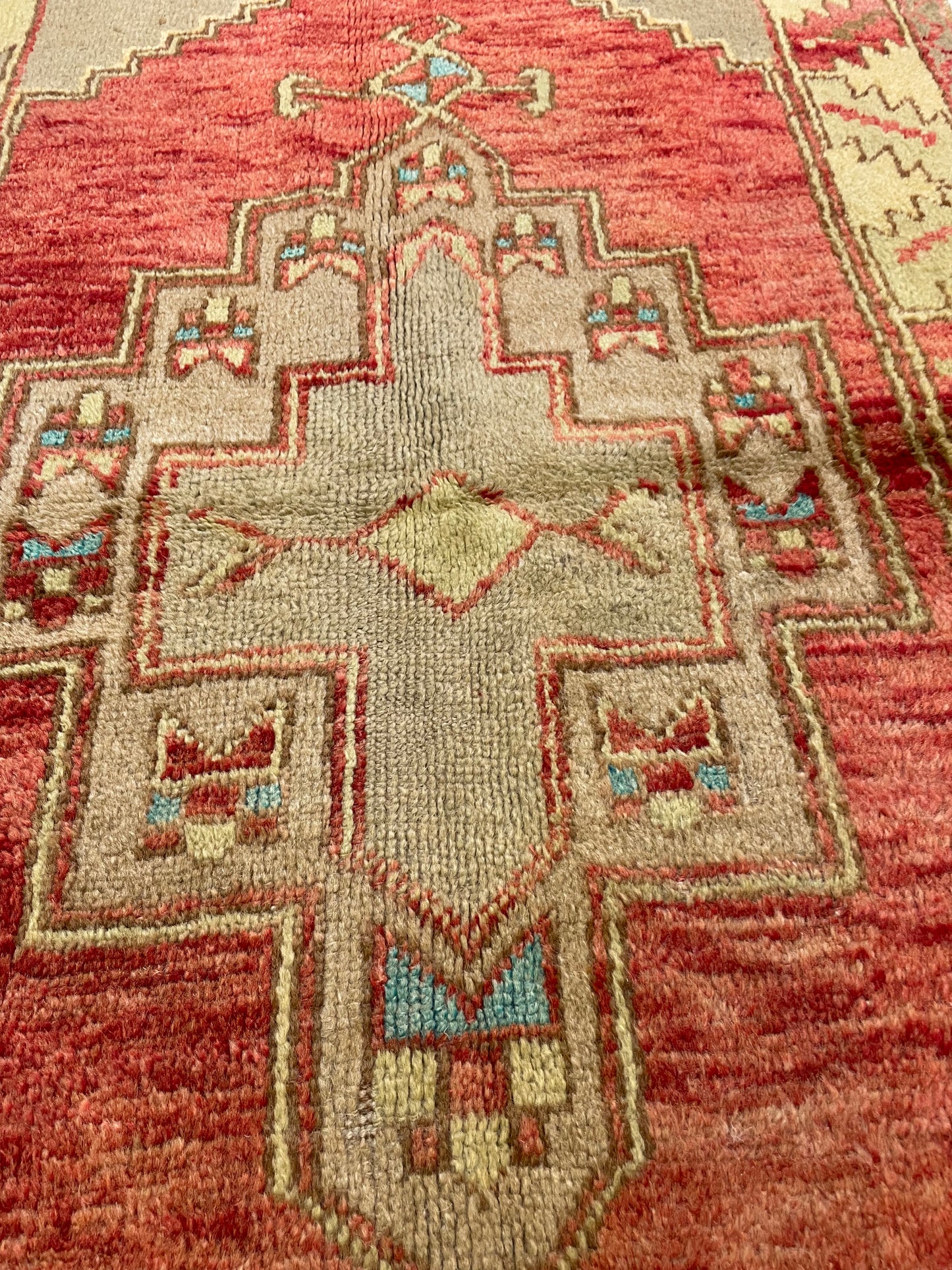 Hand-Knotted Wool Rug Turkish Oushak 2'10" x 5'2"