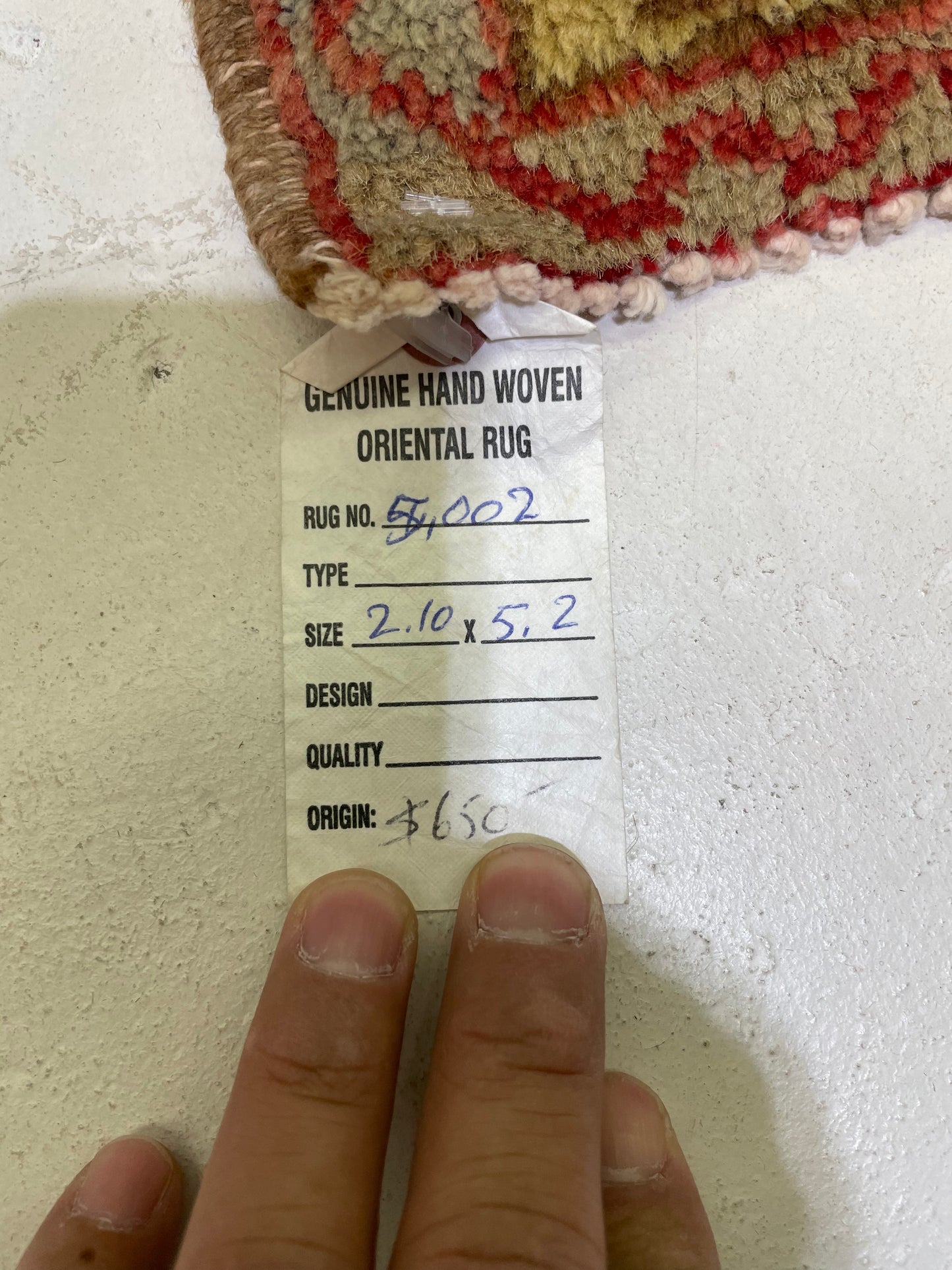 Hand-Knotted Wool Rug Turkish Oushak 2'10" x 5'2"