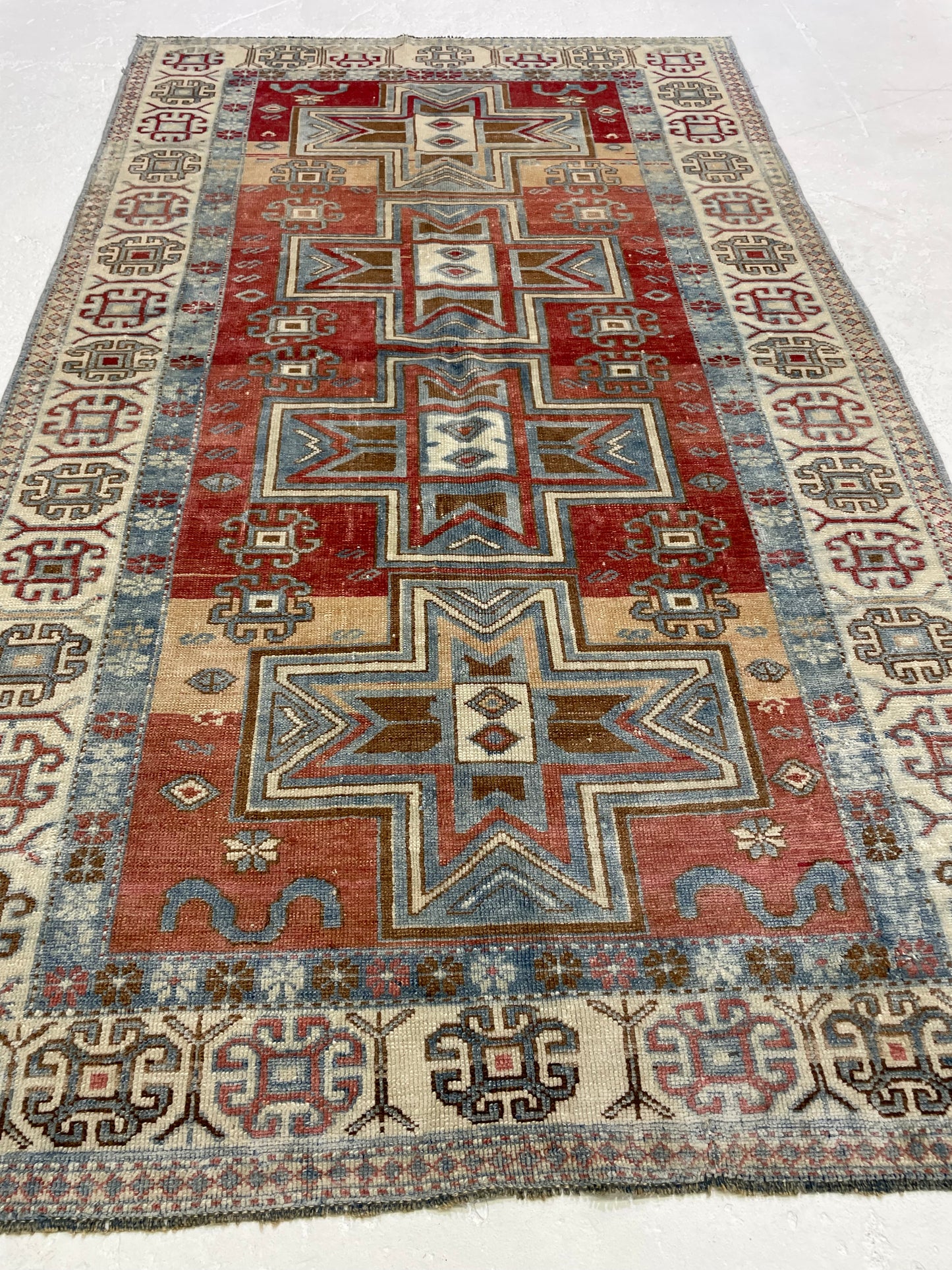 Hand-Knotted Wool Rug Turkish Oushak 3'3" x 5'5"