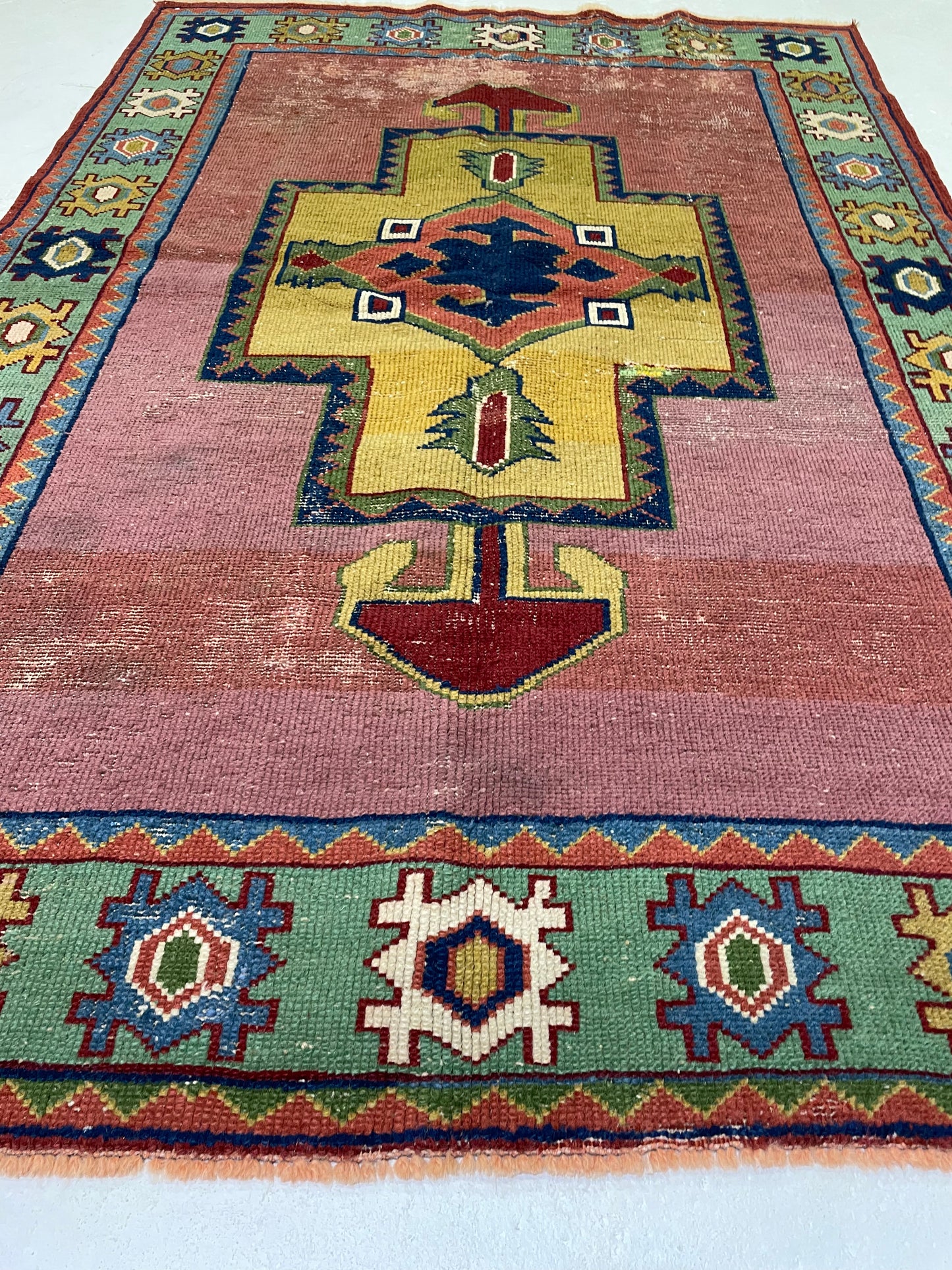 Hand-Knotted Wool Rug Turkish Oushak 4'5" x 6'6"