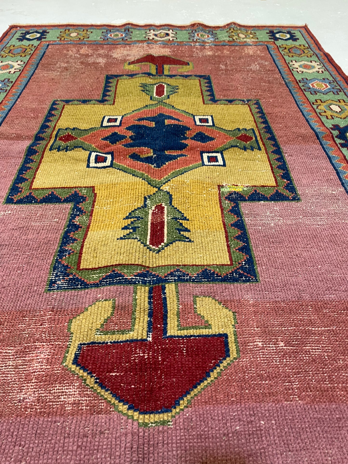 Hand-Knotted Wool Rug Turkish Oushak 4'5" x 6'6"