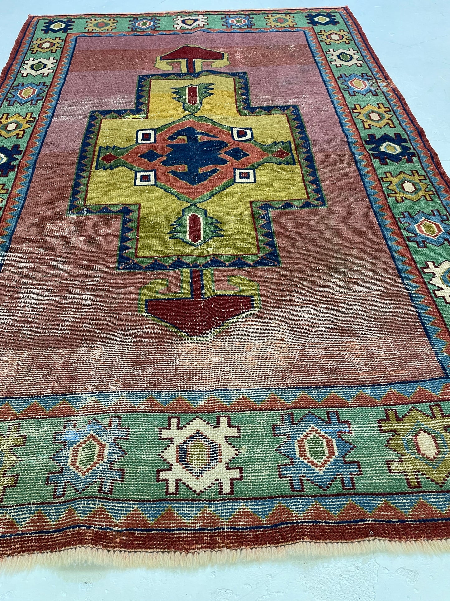 Hand-Knotted Wool Rug Turkish Oushak 4'5" x 6'6"