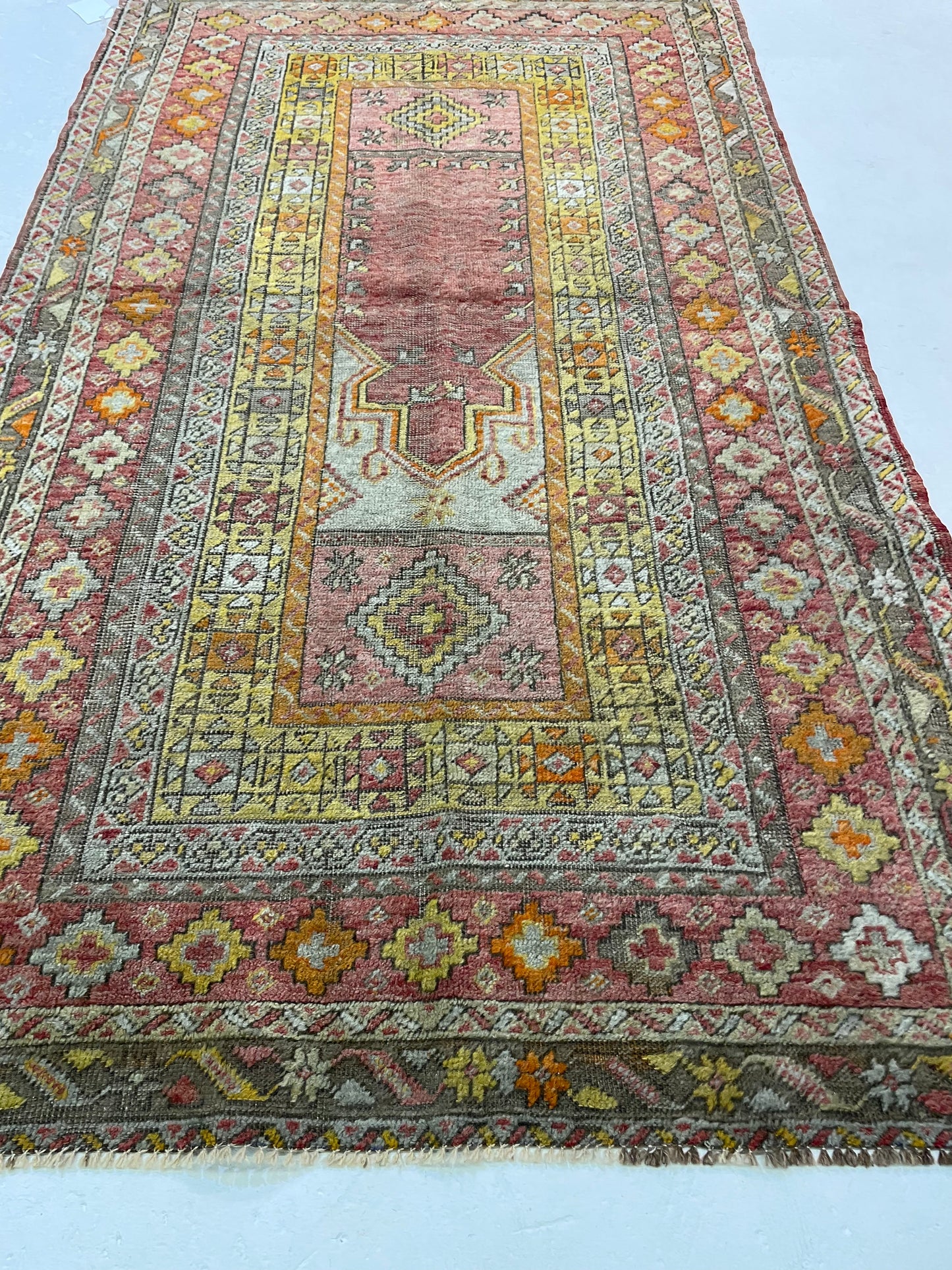 Hand-Knotted Wool Rug Turkish Oushak 3'6" x 5'10"