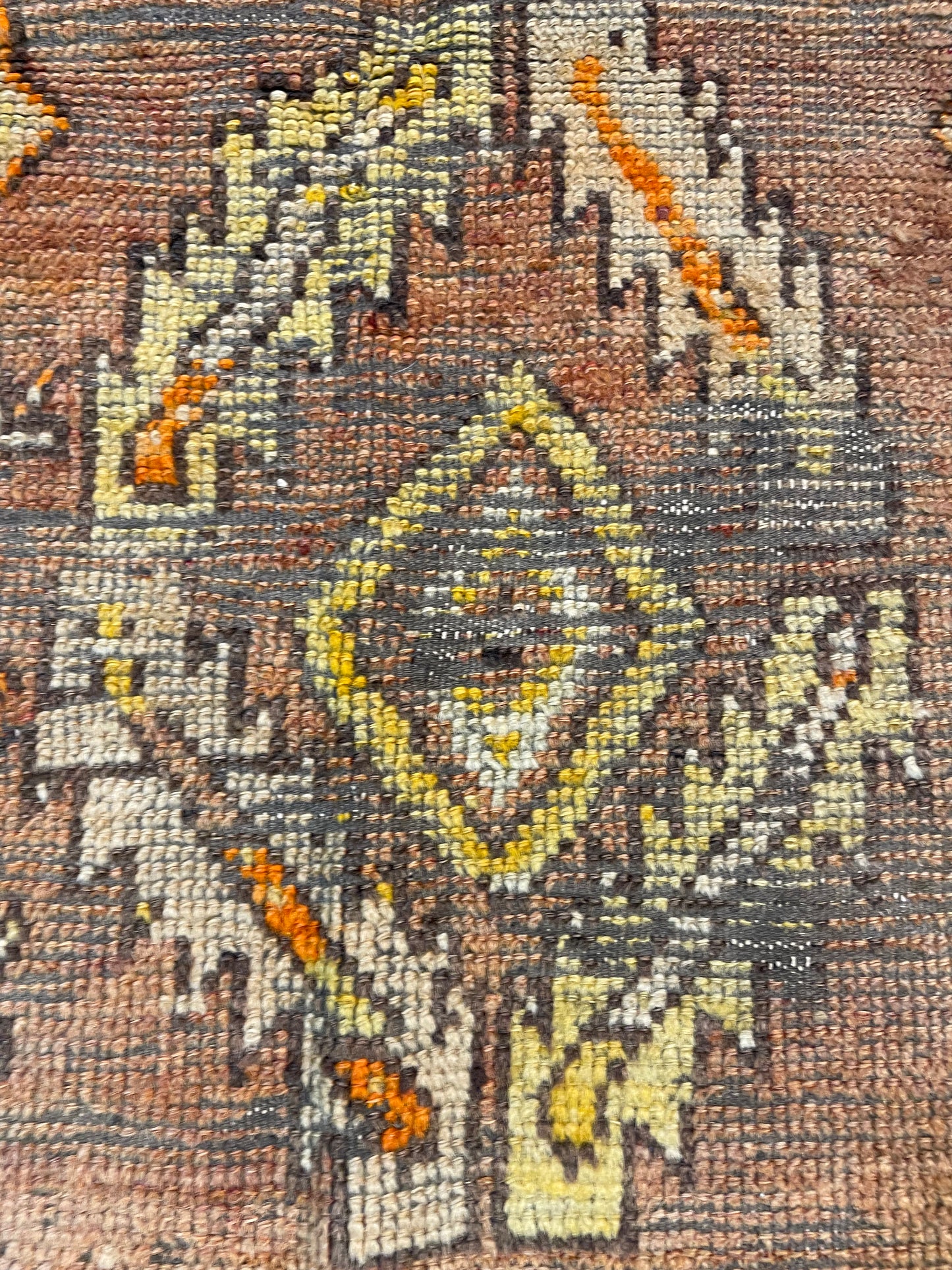 Hand-Knotted Wool Rug Turkish Oushak 2'8" x 4'6"