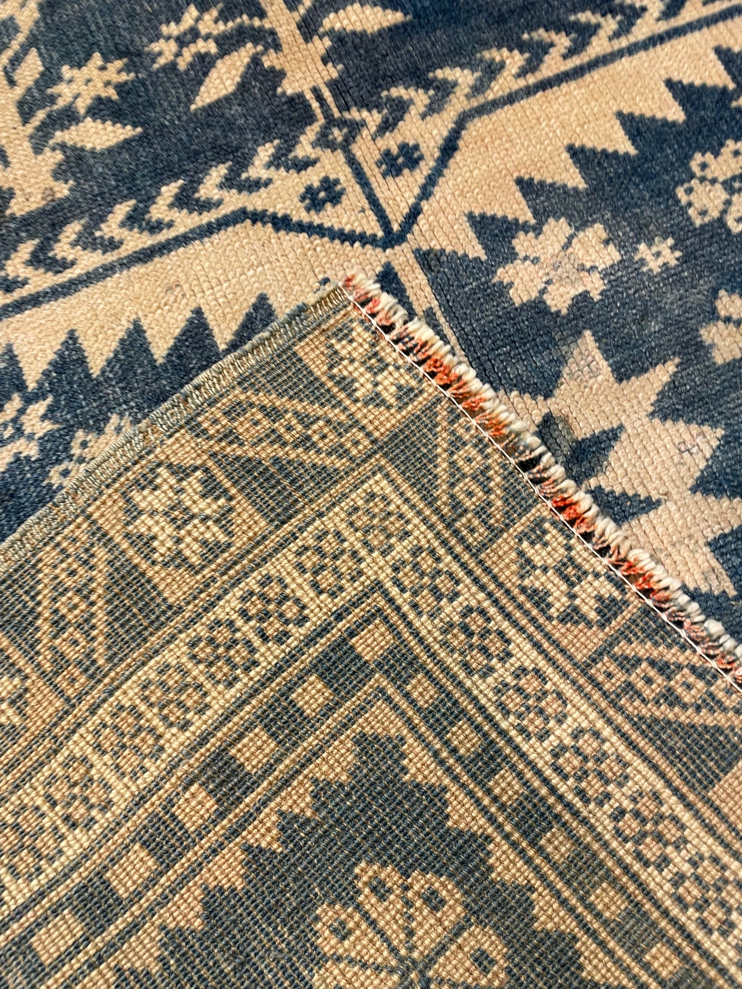 Hand-Knotted Wool Rug Turkish Oushak 2'7" x 4'5"