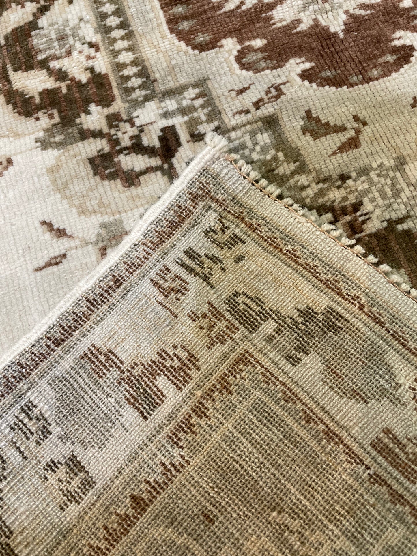 Hand-Knotted Wool Rug Turkish Oushak 3'1" x 4'4"