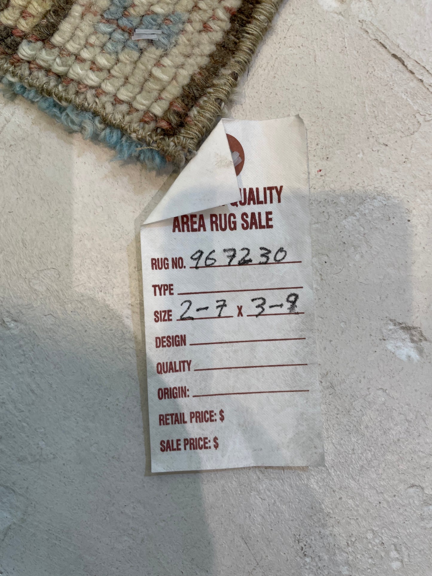 Hand-Knotted Wool Rug Turkish Oushak 2'7" x 3'9"