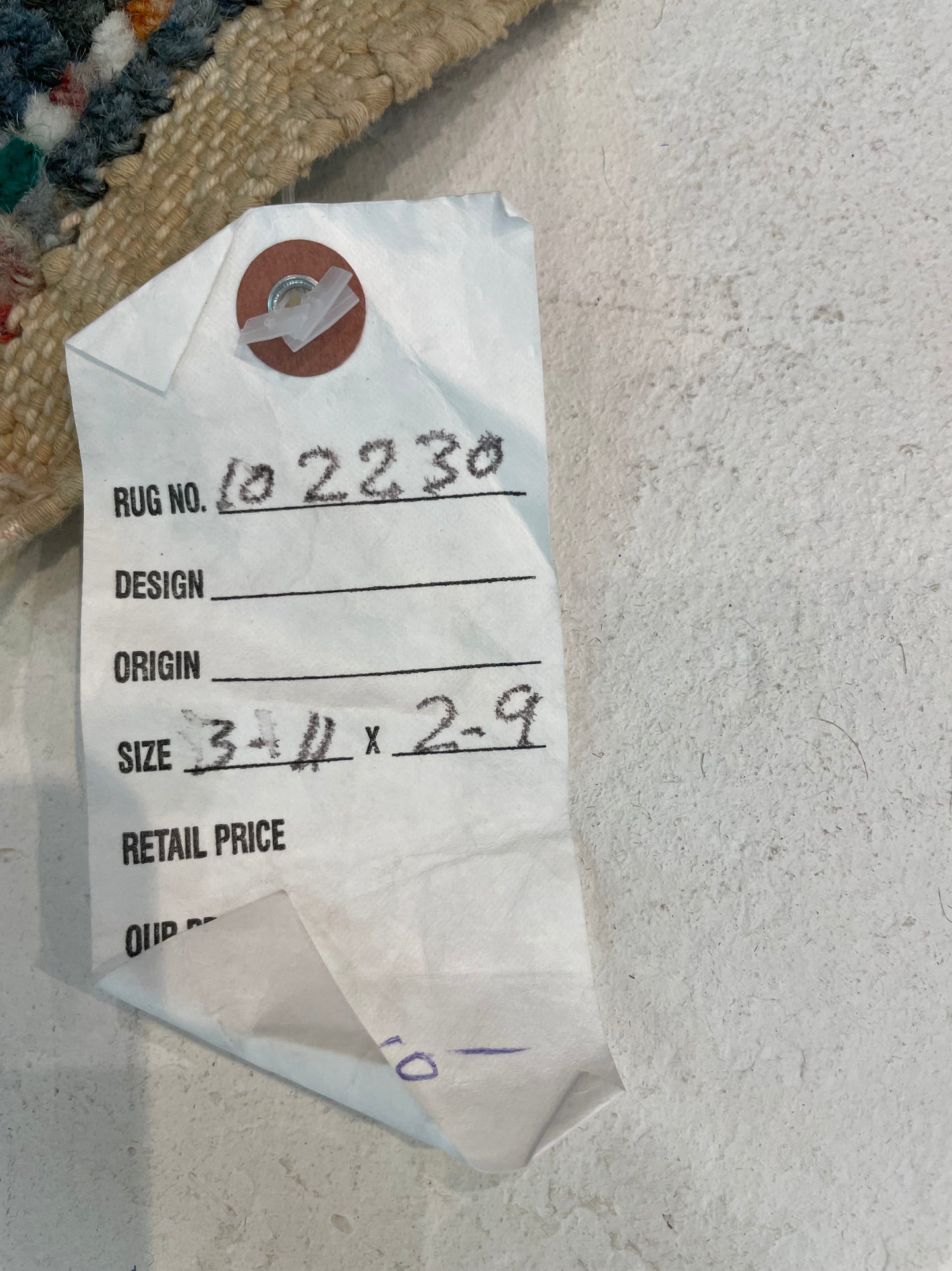 Hand-Knotted Wool Rug Turkish Oushak 2'9" x 3'11"