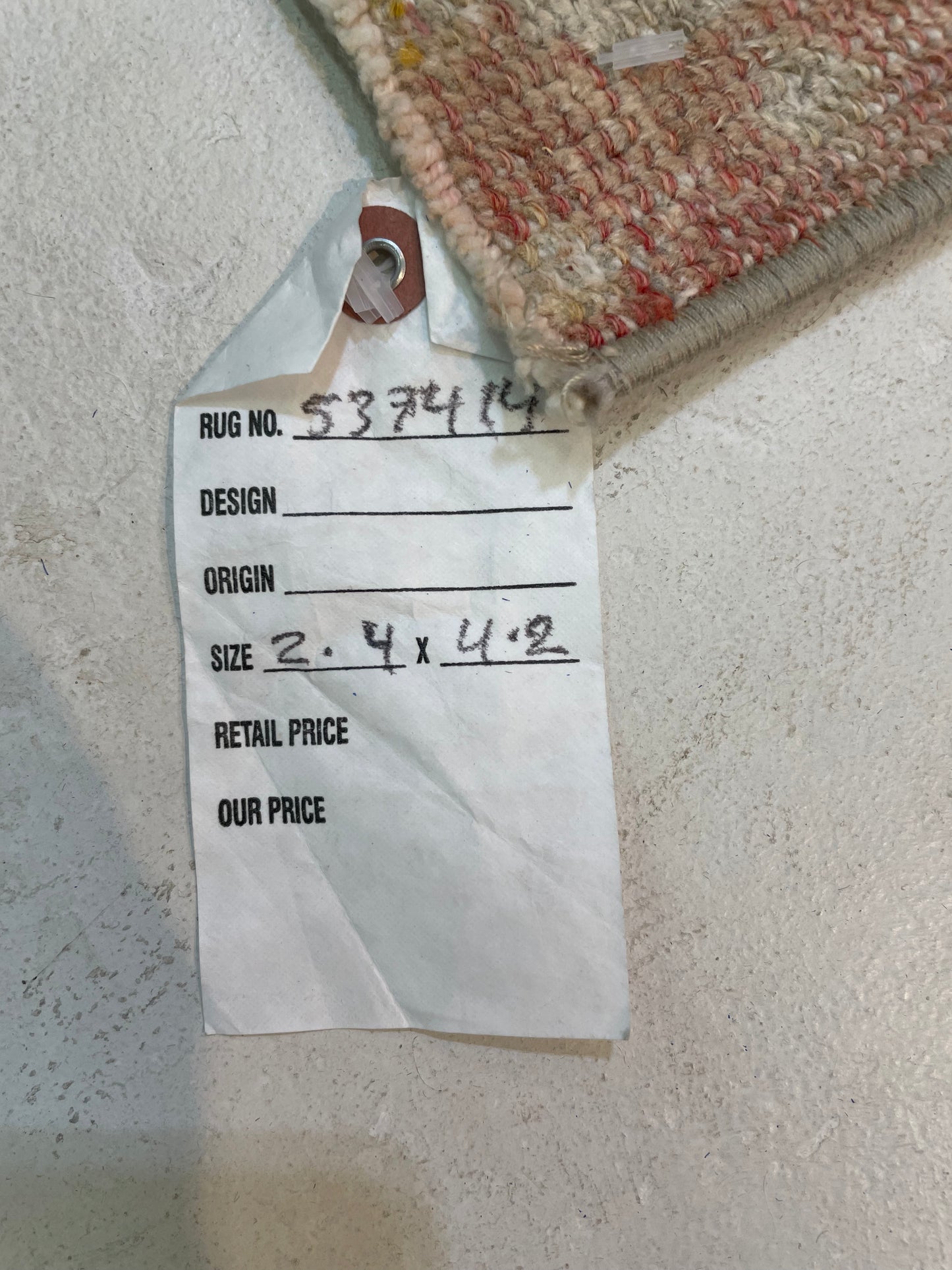 Hand-Knotted Wool Rug Turkish Oushak 2'4" x 4'2"