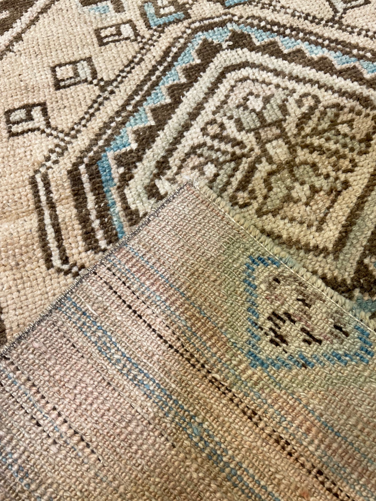 Hand-Knotted Wool Rug Turkish Oushak 2'9" x 3'5"