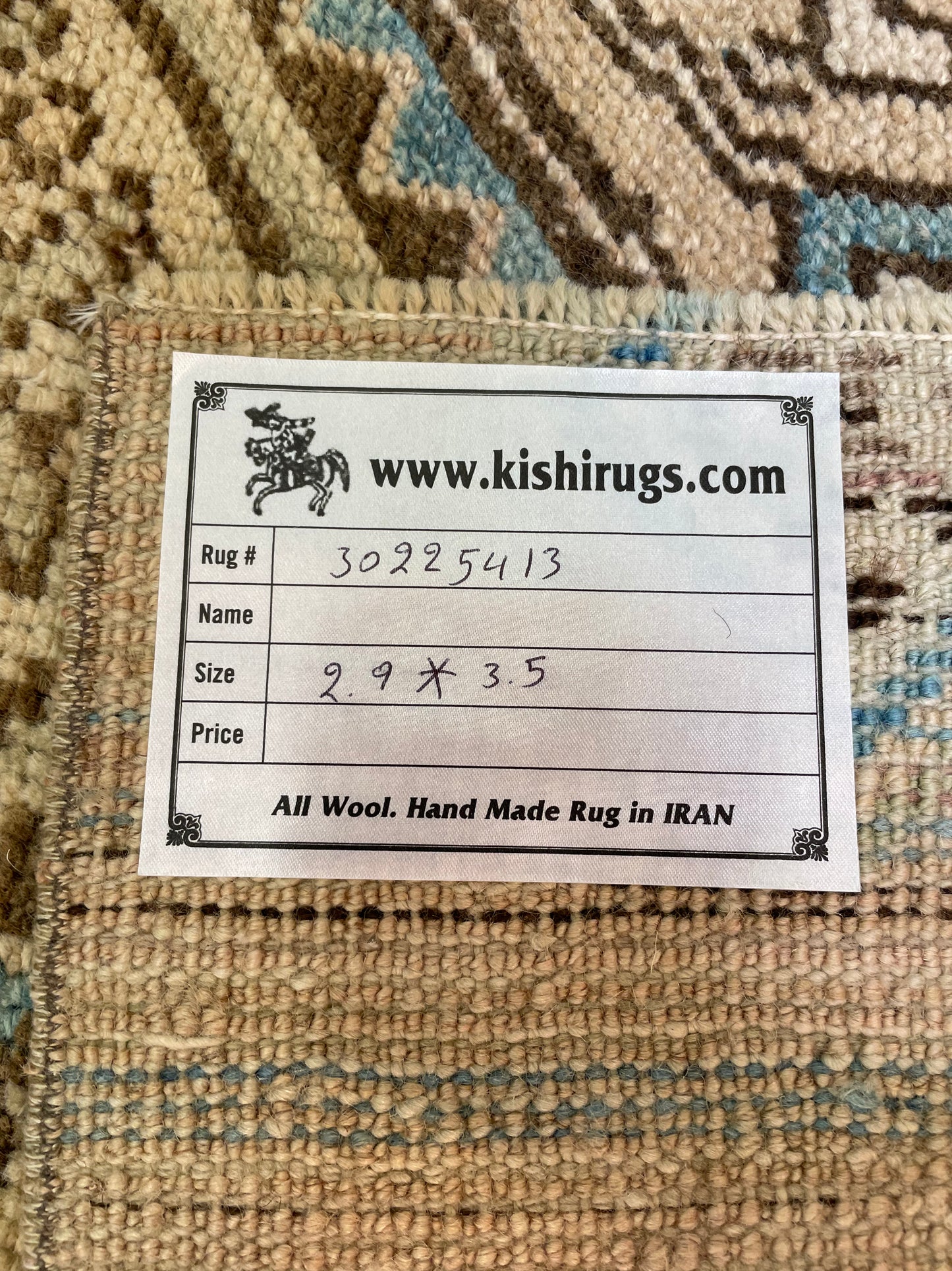 Hand-Knotted Wool Rug Turkish Oushak 2'9" x 3'5"