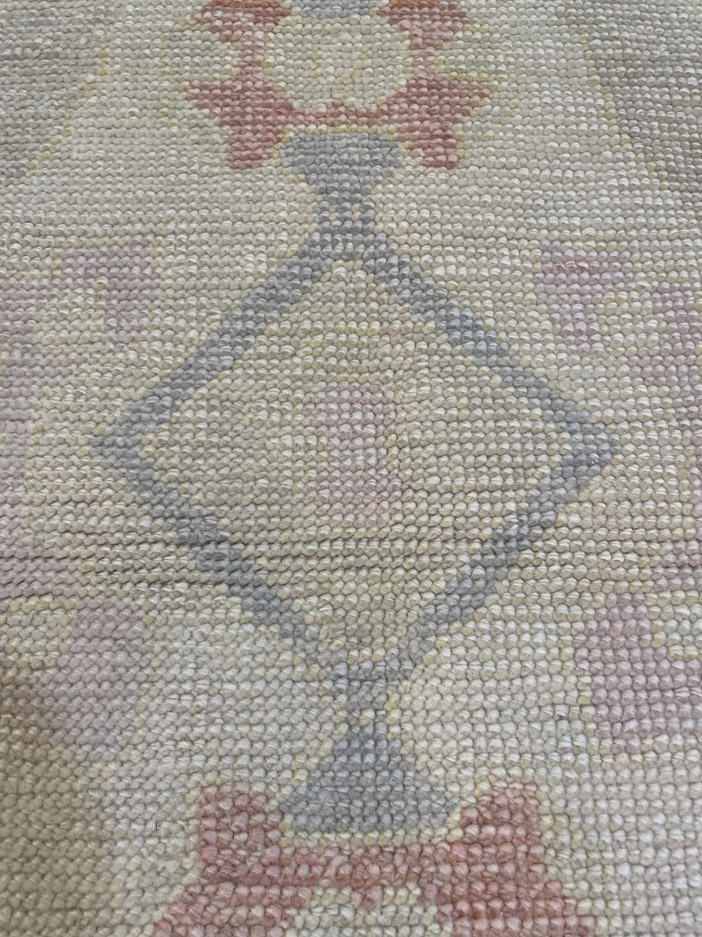 Hand-Knotted Wool Rug Turkish Oushak 2'9" x 3'8"