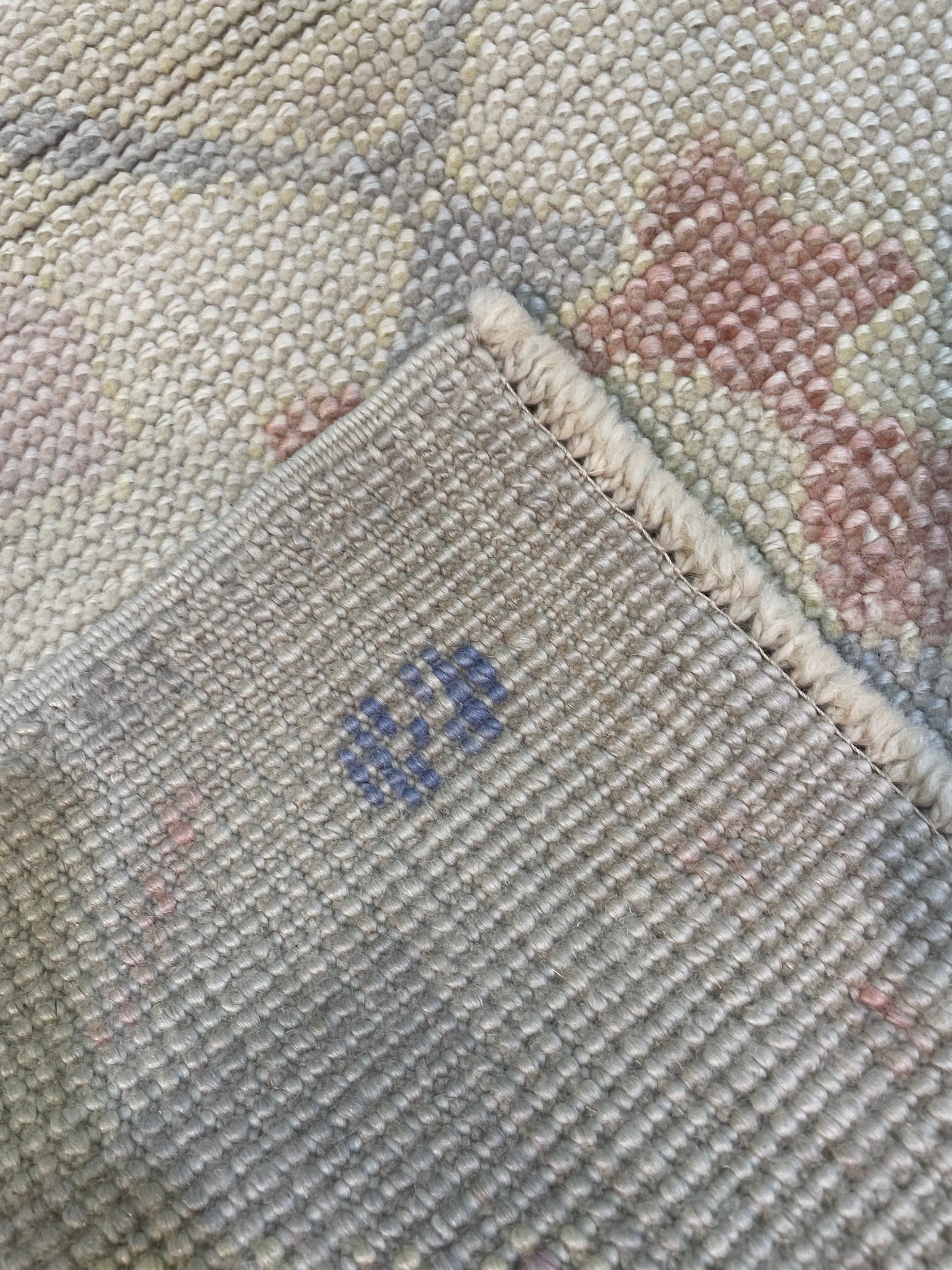 Hand-Knotted Wool Rug Turkish Oushak 2'9" x 3'8"