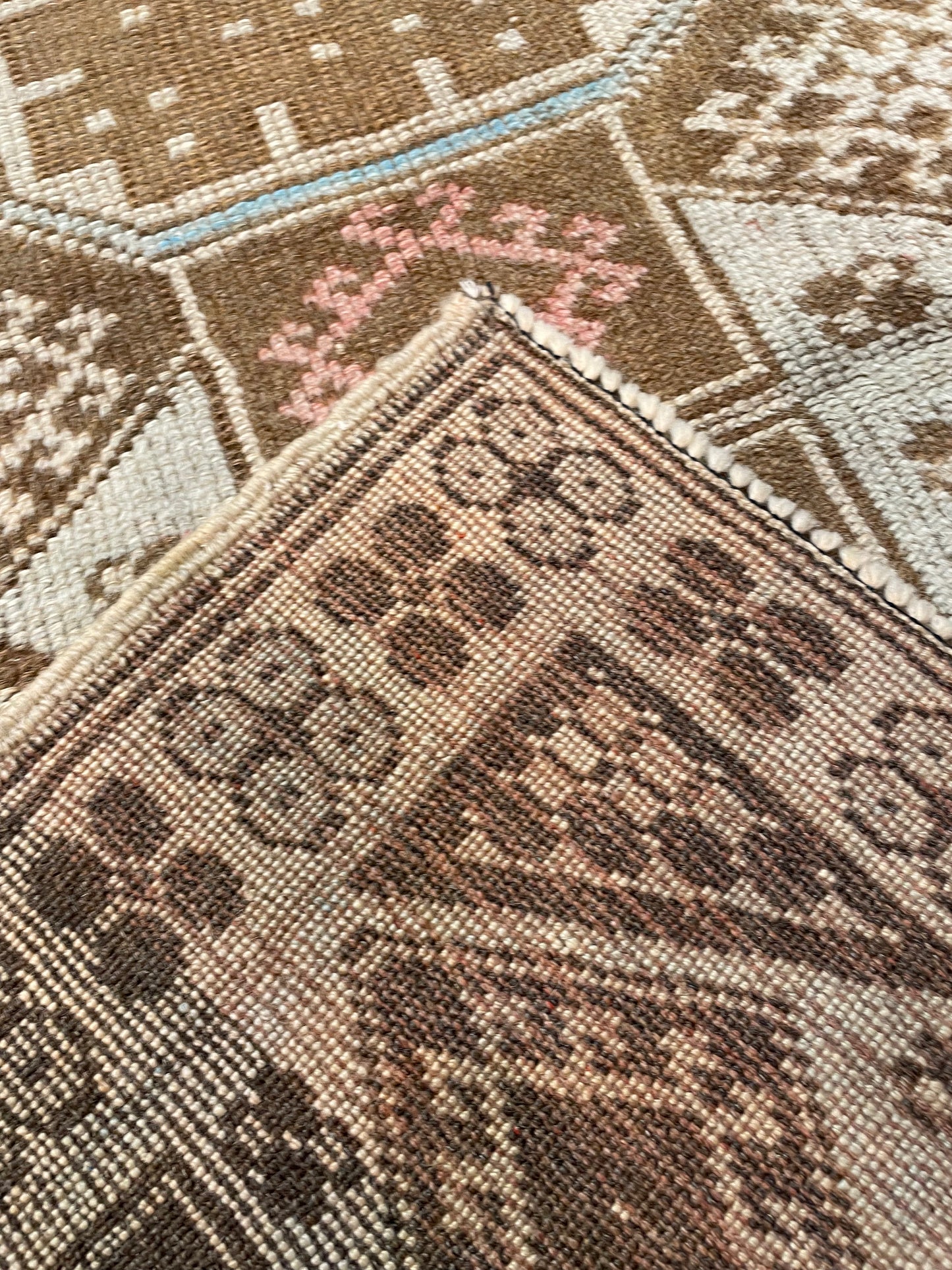 Hand-Knotted Wool Rug Turkish Oushak 2'2" x 3'