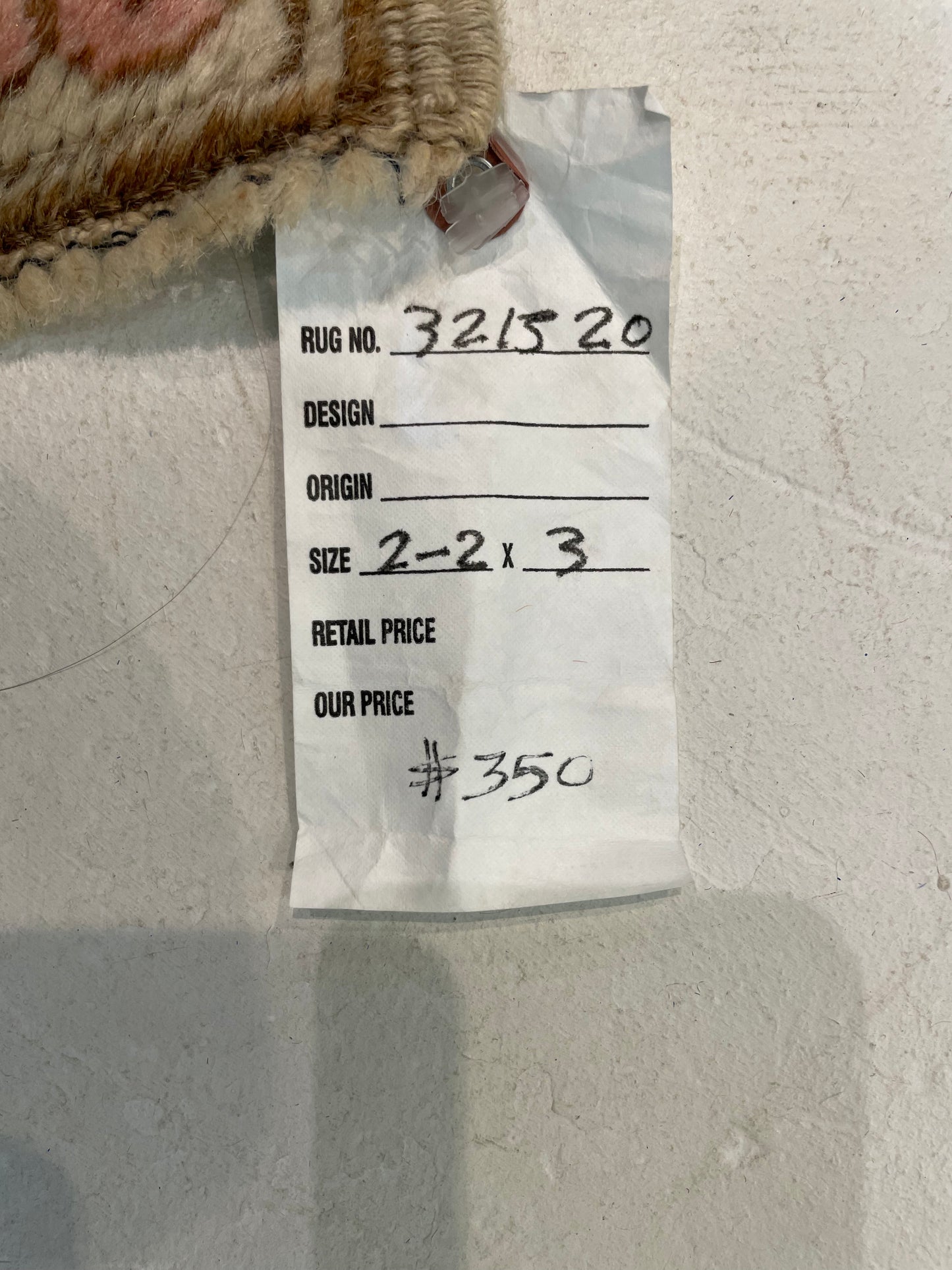 Hand-Knotted Wool Rug Turkish Oushak 2'2" x 3'