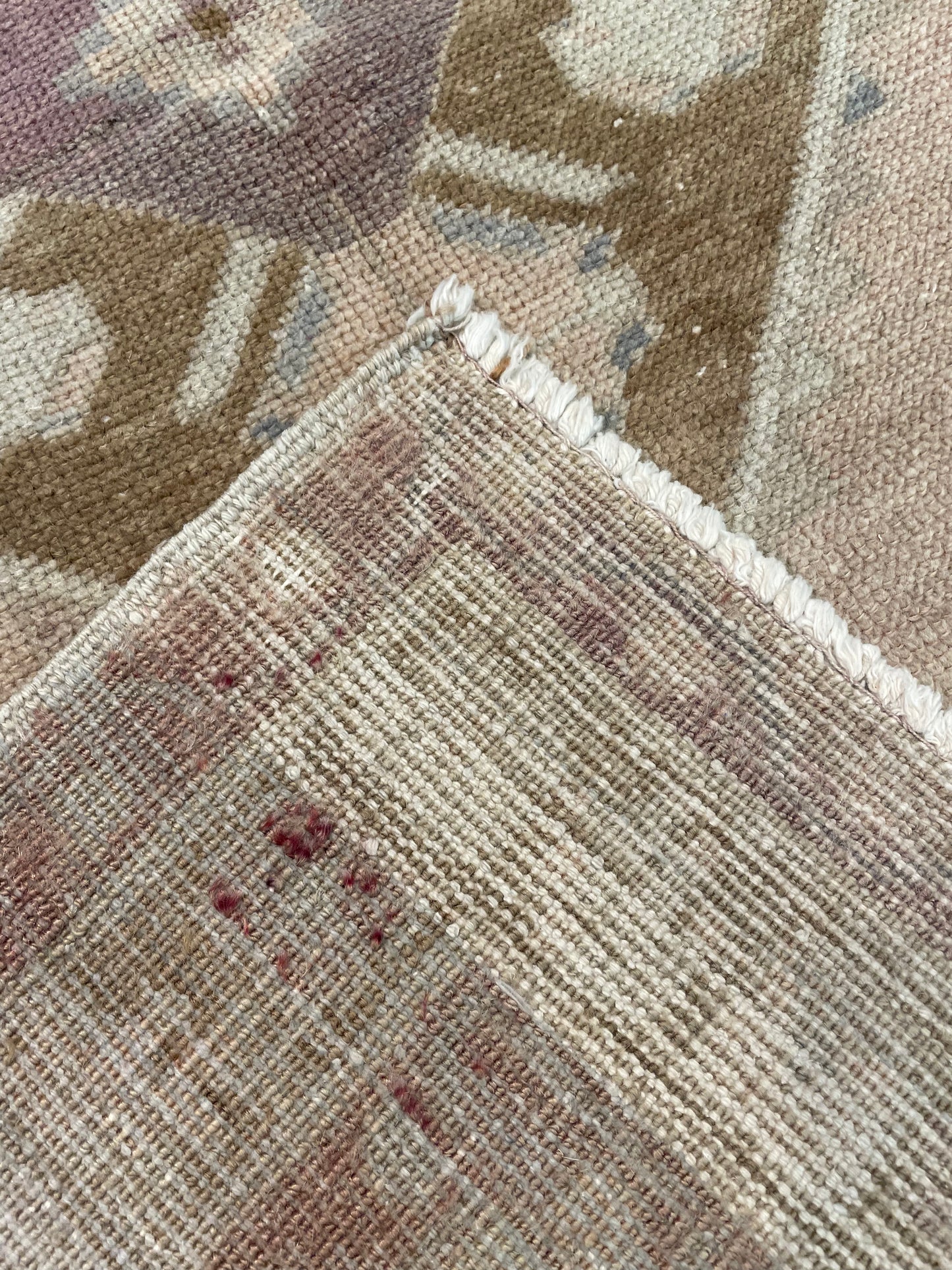 Hand-Knotted Wool Rug Turkish Oushak 3' x 4'9"