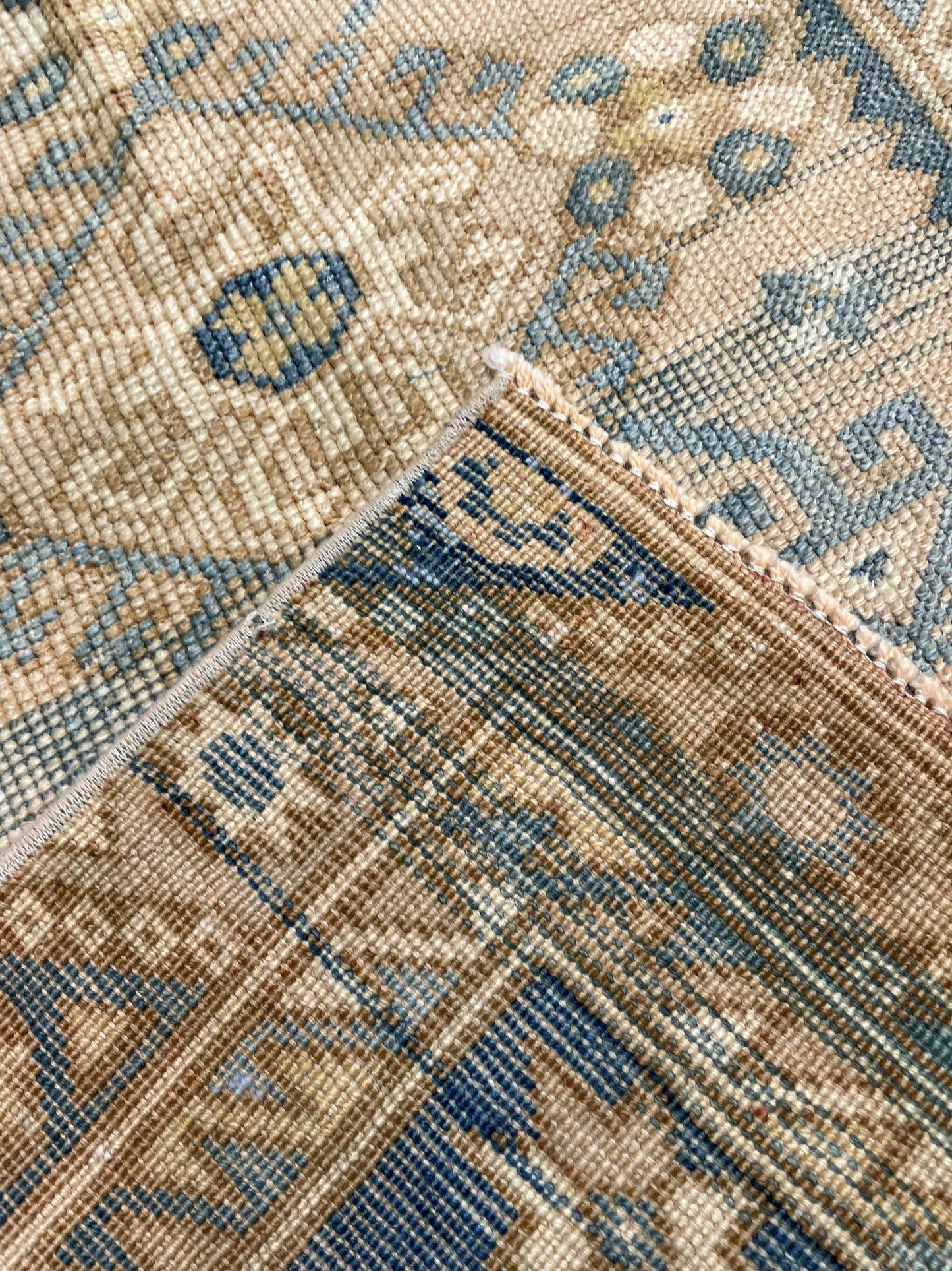 Hand-Knotted Wool Rug Turkish Oushak 2'2" x 3'10"