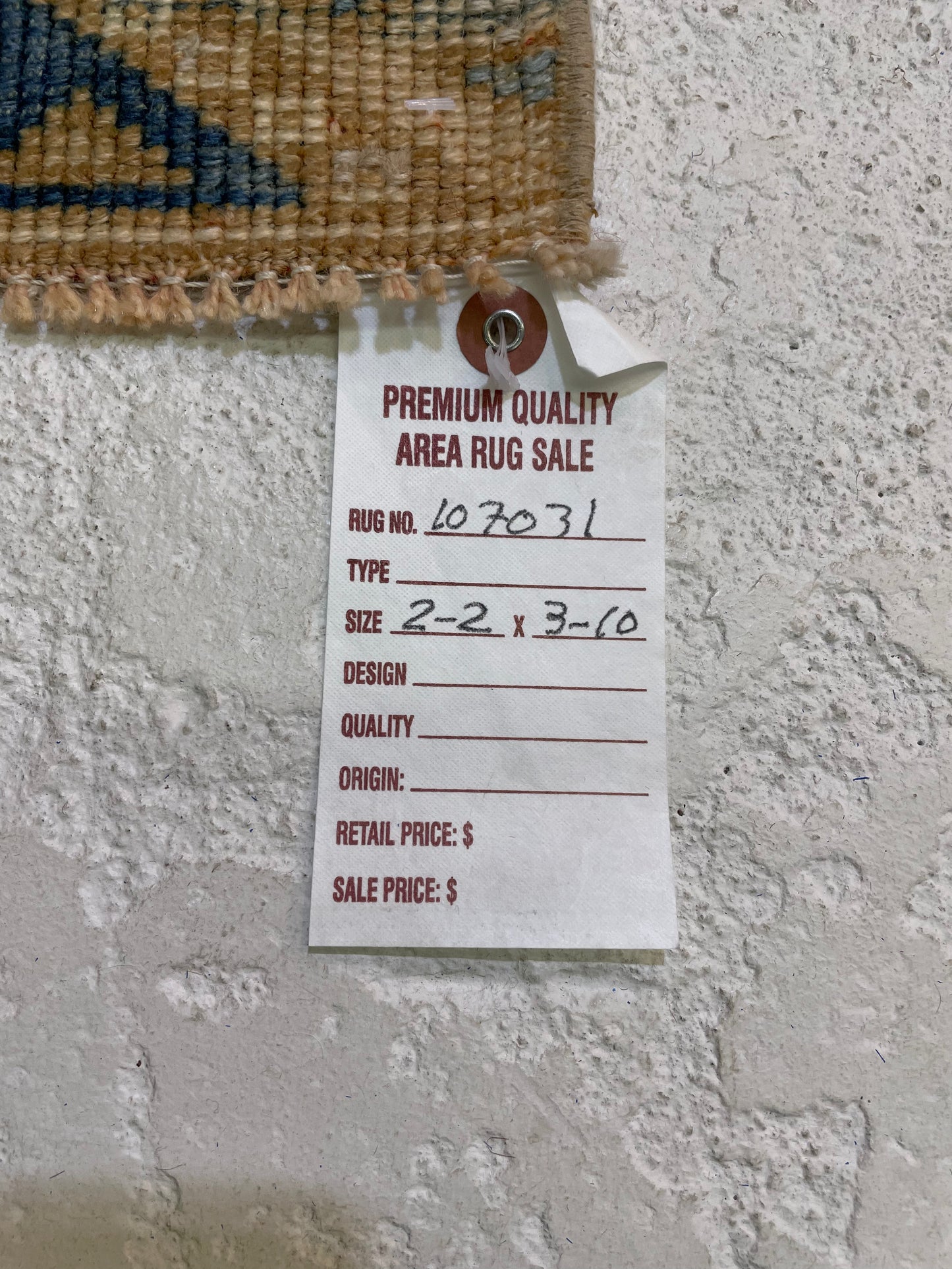 Hand-Knotted Wool Rug Turkish Oushak 2'2" x 3'10"