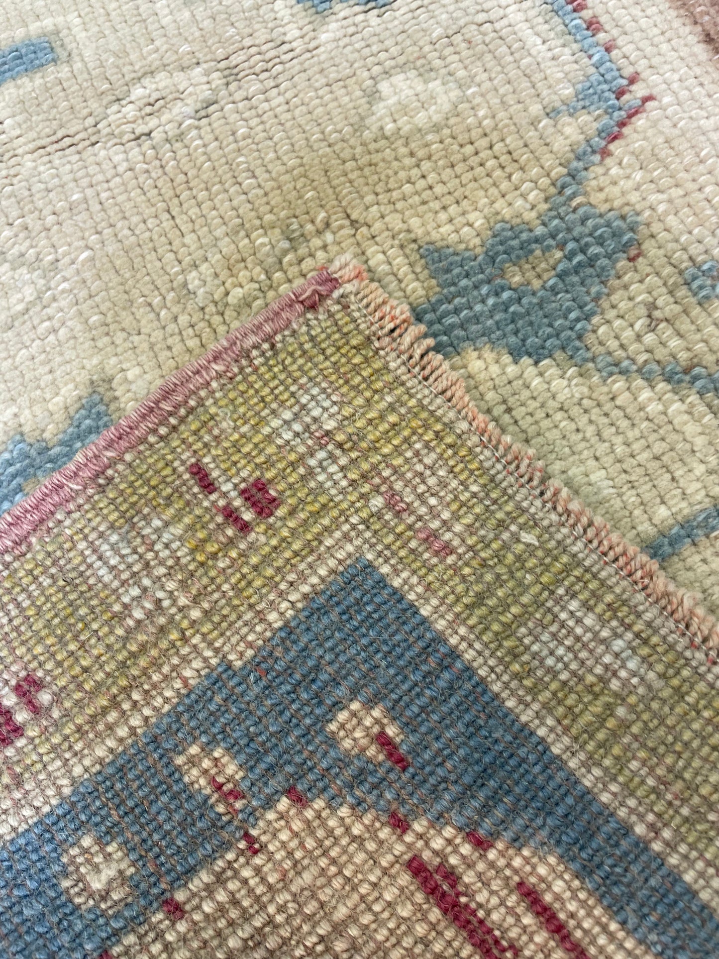 Hand-Knotted Wool Rug Turkish Oushak 2'2" x 3'6"